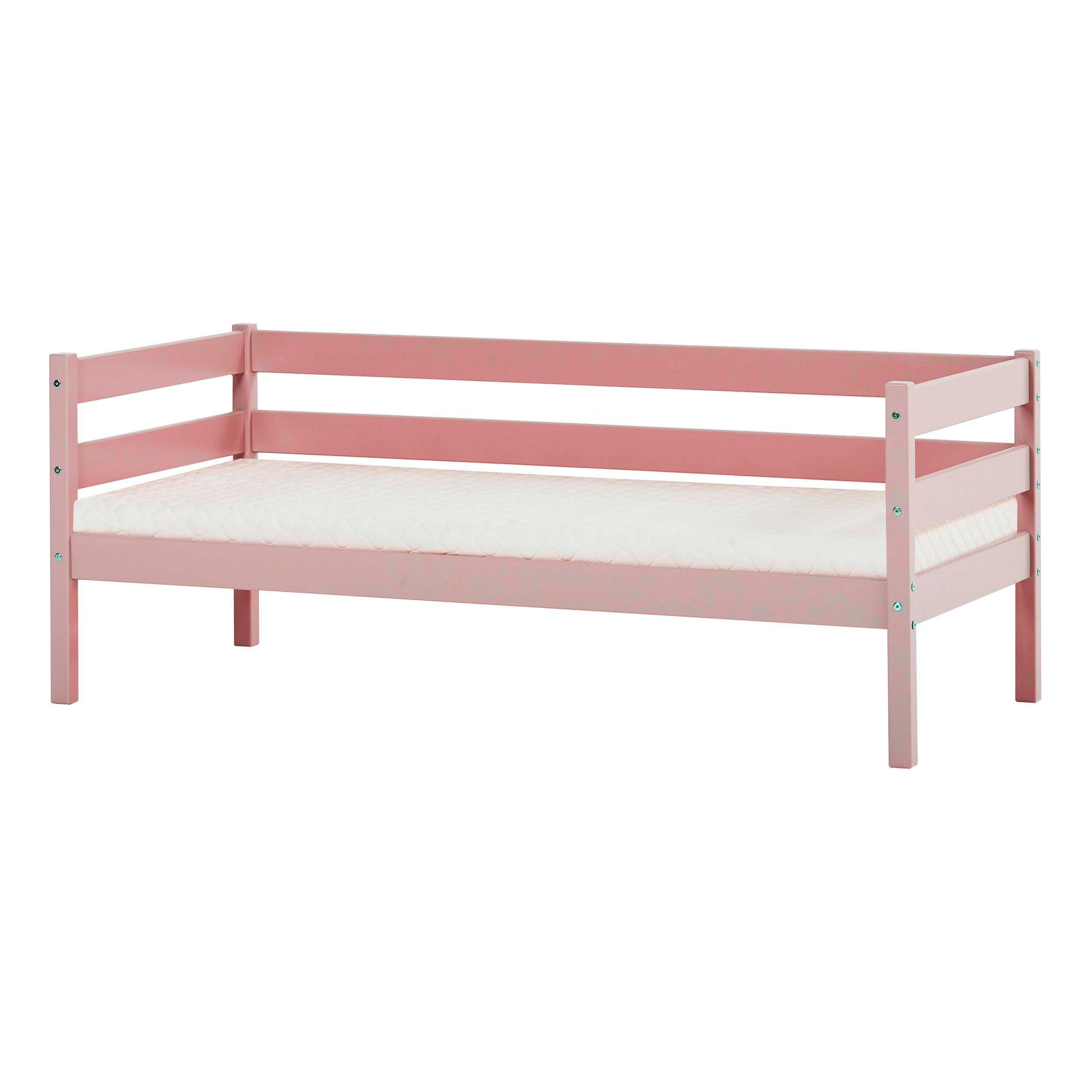 Hoppekids 1-persoonsledikant ECO Comfort kinderbed, massief grenenhout, tienerbed inclusief lattenbodem (set) eenpersoonsbedden roze
