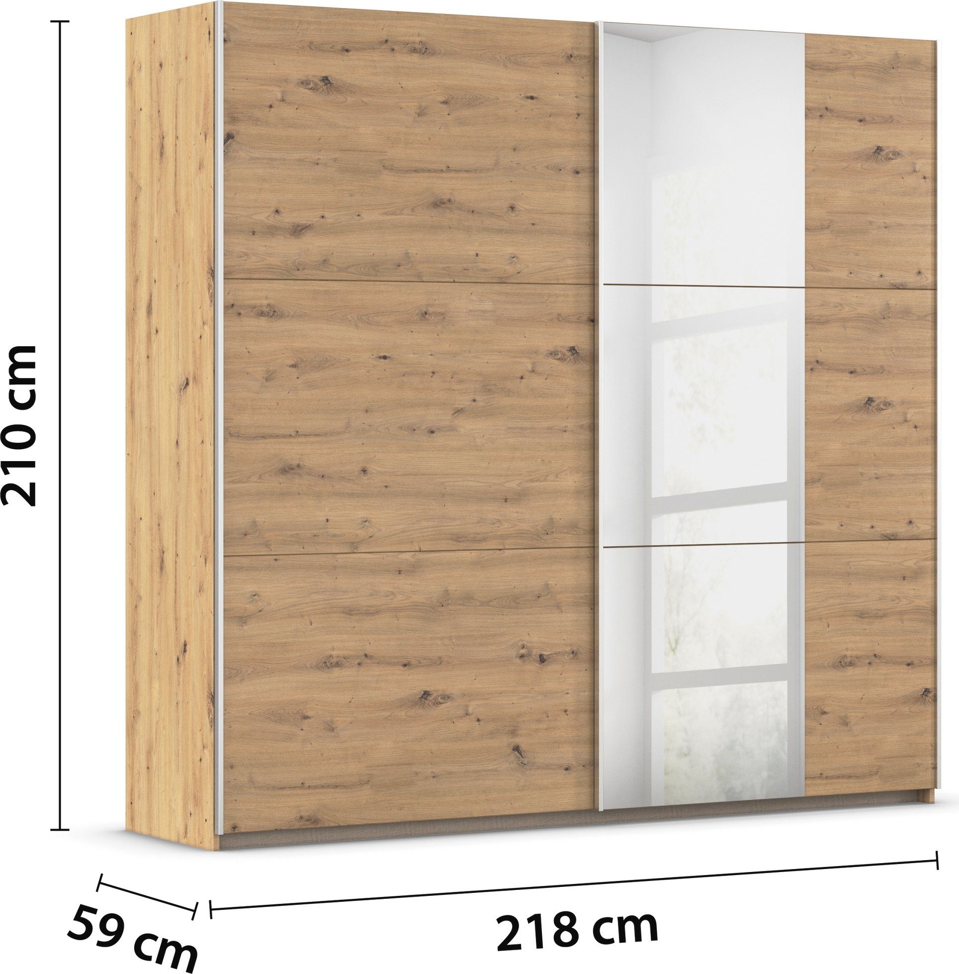 rauch Schuifdeurkast Kledingkast garderobe TOPSELLER AURELIO met 3 uitrustingsvarianten 3 verschillende uitrustingsvarianten handgrepen van metaal made in germany