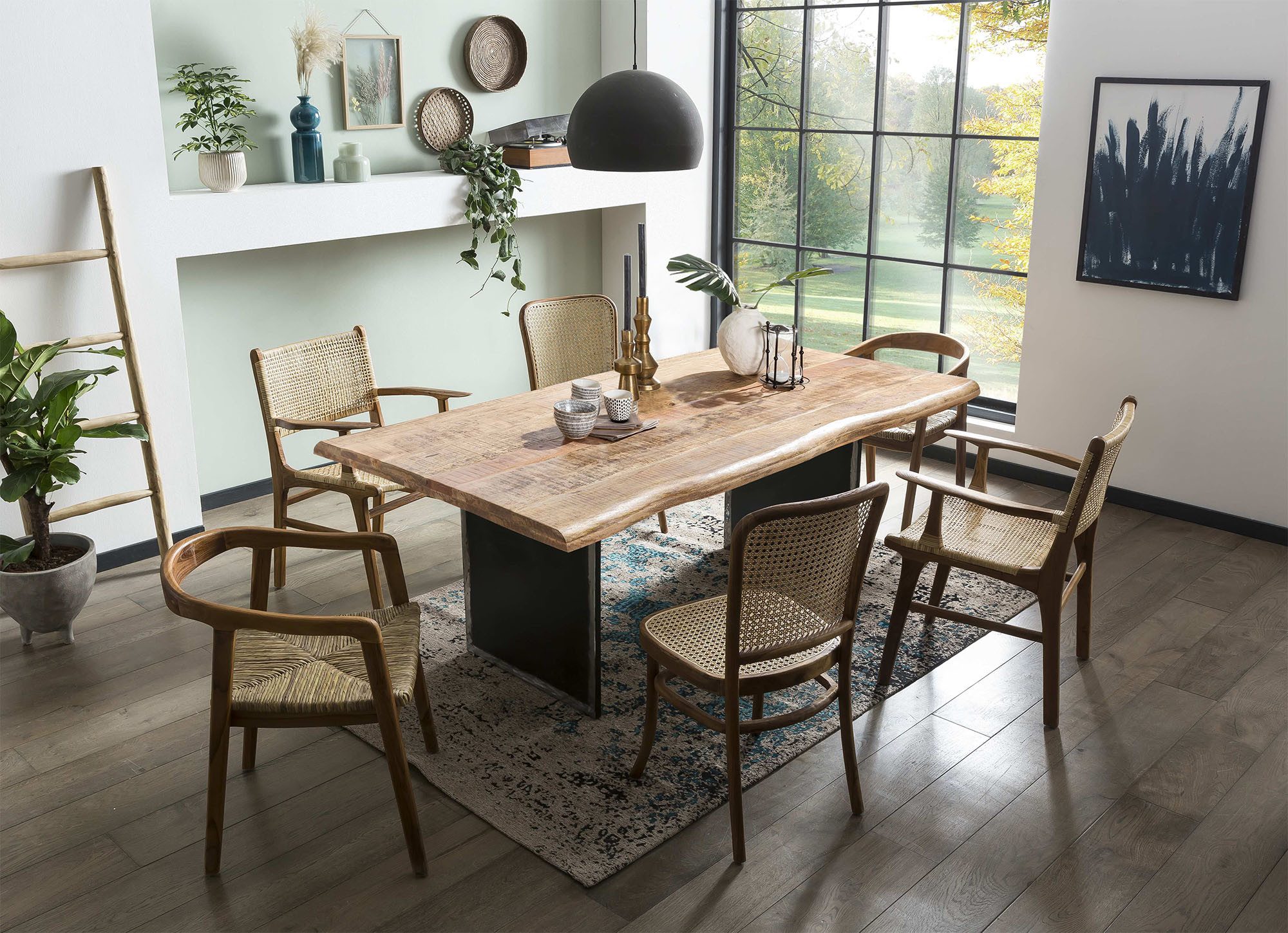 INOSIGN Tafel met hout met boomrand alsof gegroeid (1 stuk)