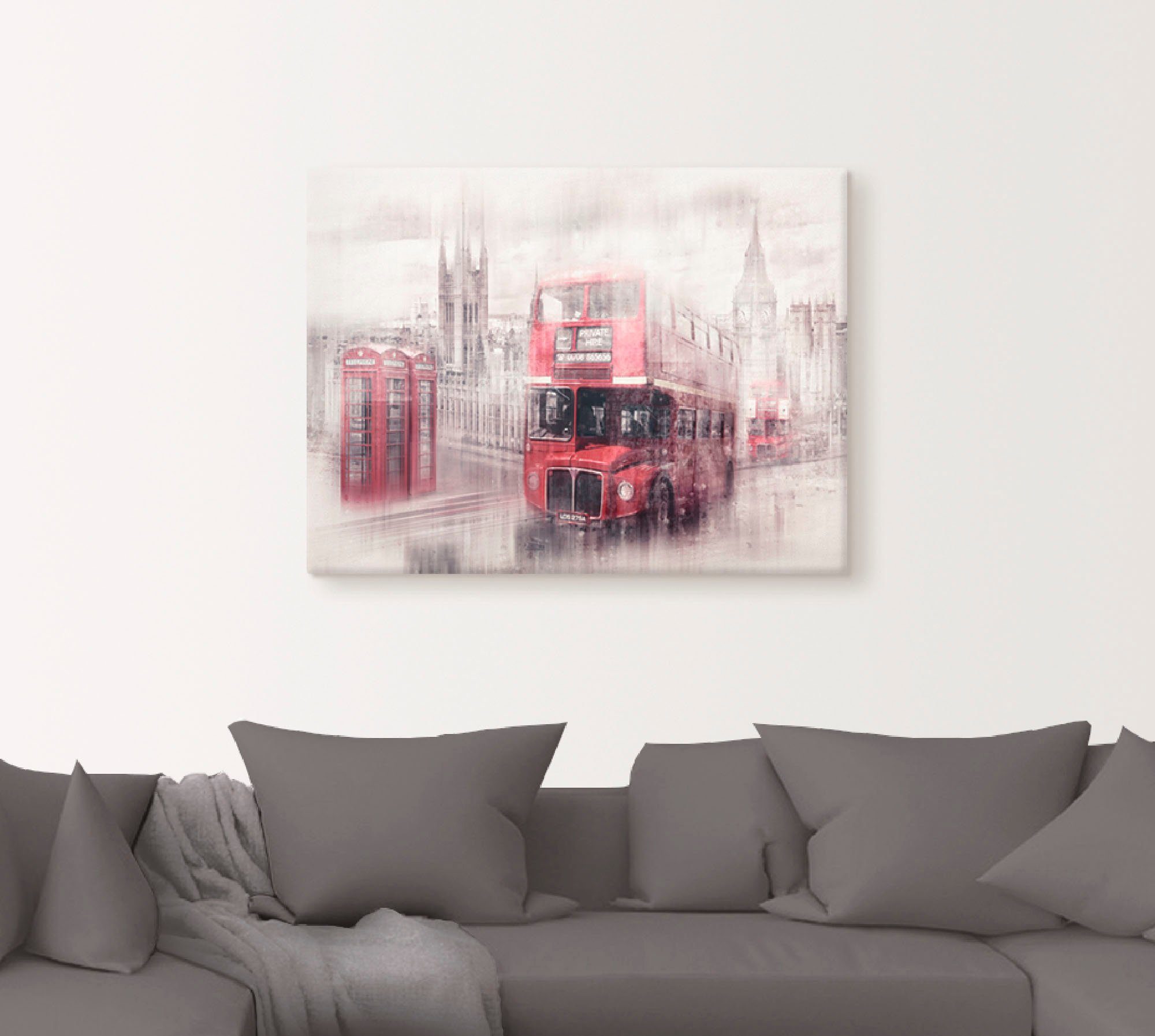 Artland Artprint Londen Westminster collage als artprint op linnen, poster in verschillende formaten maten