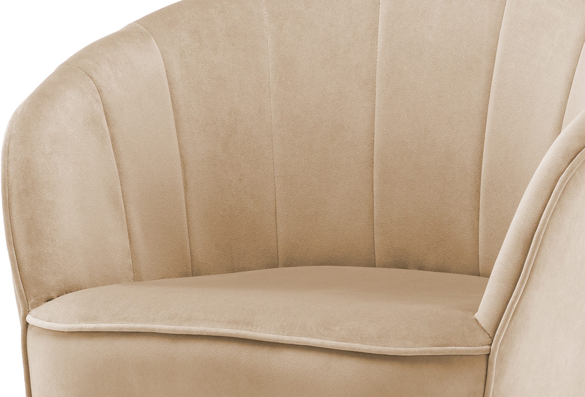 Kayoom Fauteuil Loulan 125, comfortabele cocktailstoel, luxe fluwelen bekleding Cocktailstoel, rugleuning met decoratieve naad, metalen poten in goud (1 stuk)