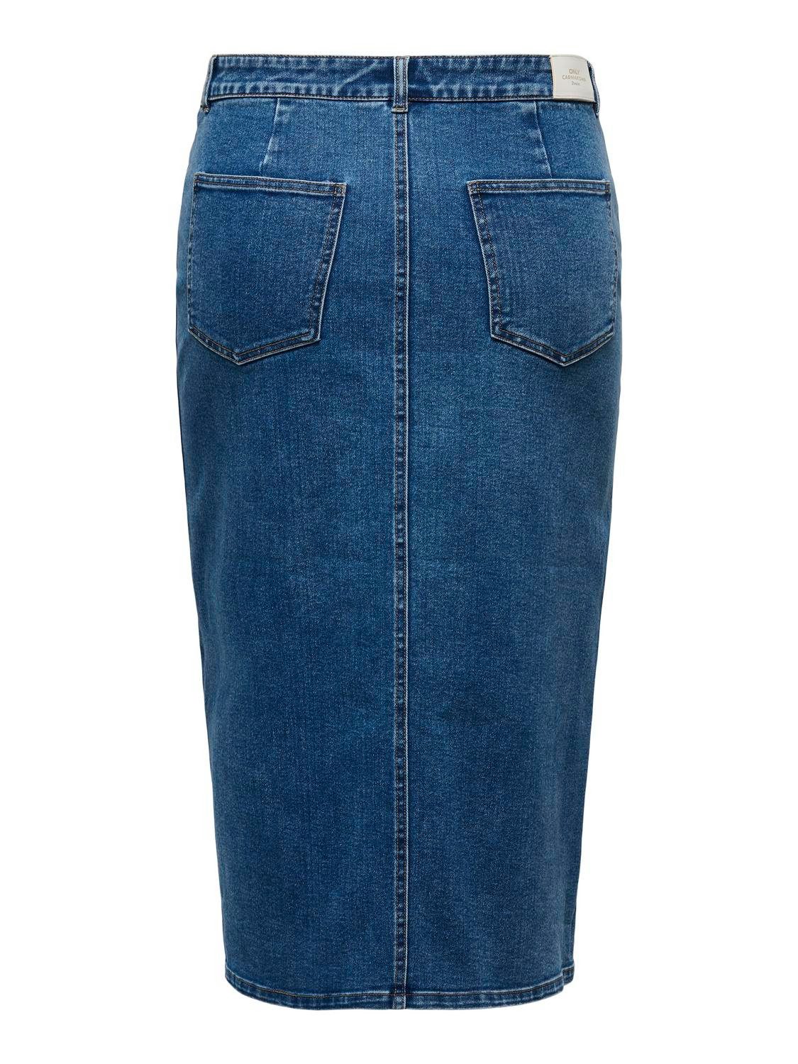 ONLY CARMAKOMA Jeans rok CARSIRI FRONT SLIT SKIRT DNM GUA NOOS