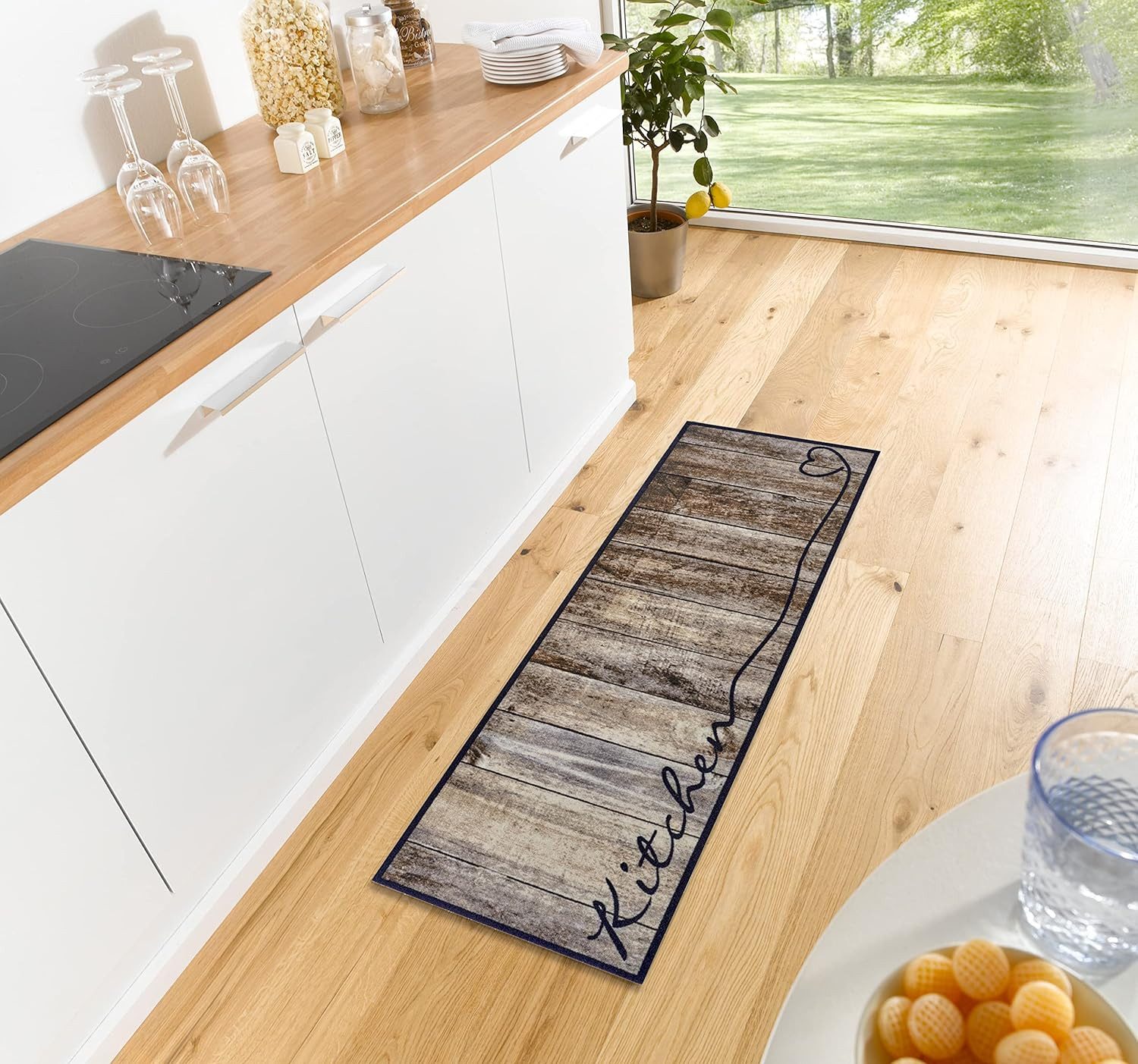 HANSE Home Keukenloper Kitchen hart Loper, antislip, keukenkleed, keuken, vloerkleed, gemakkelijk in onderhoud