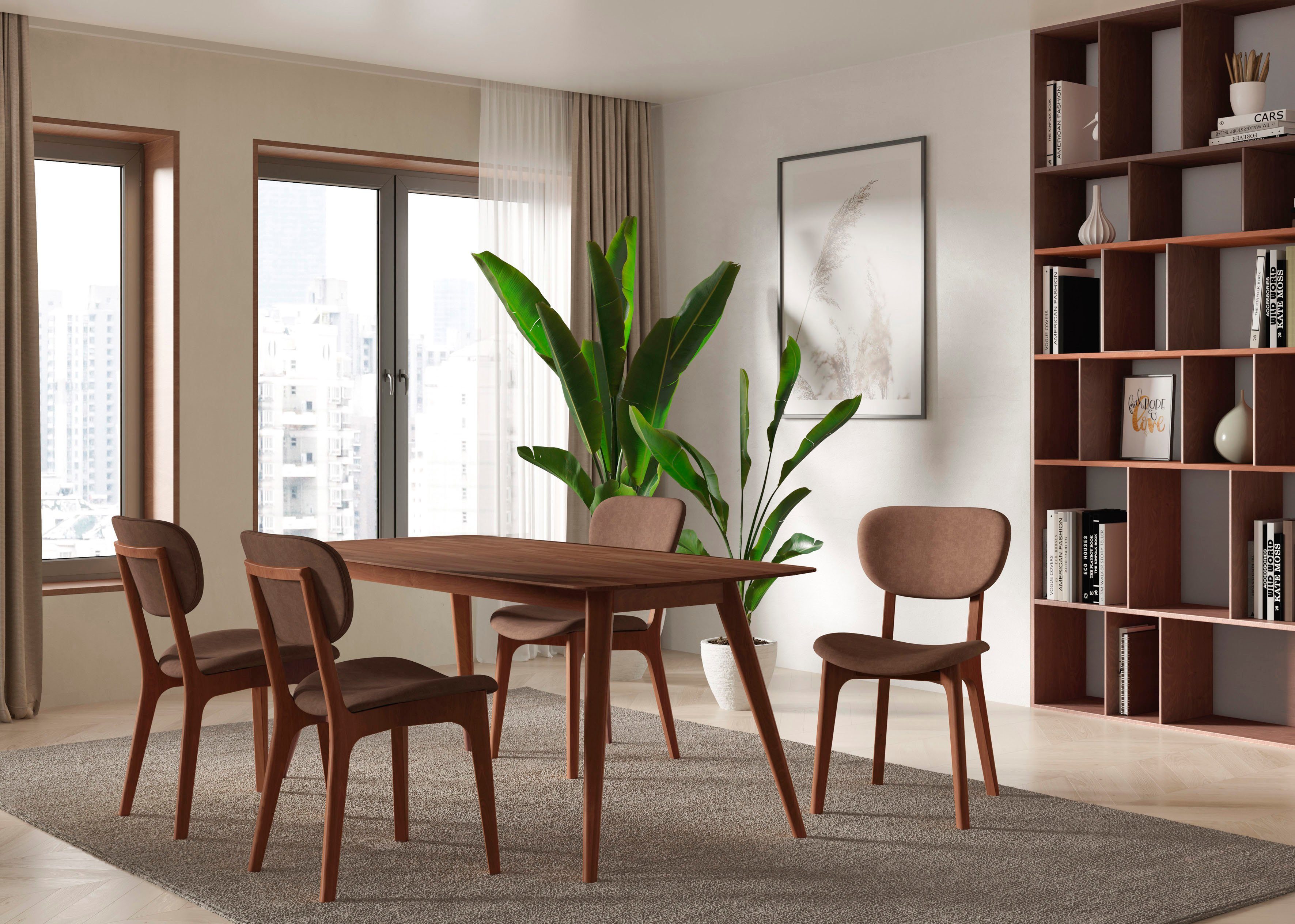 INOSIGN Stoel COZY Made in Italy Frame in beuken, kersen- of notenhout, massief hout, designstoel (set, 2 stuks)