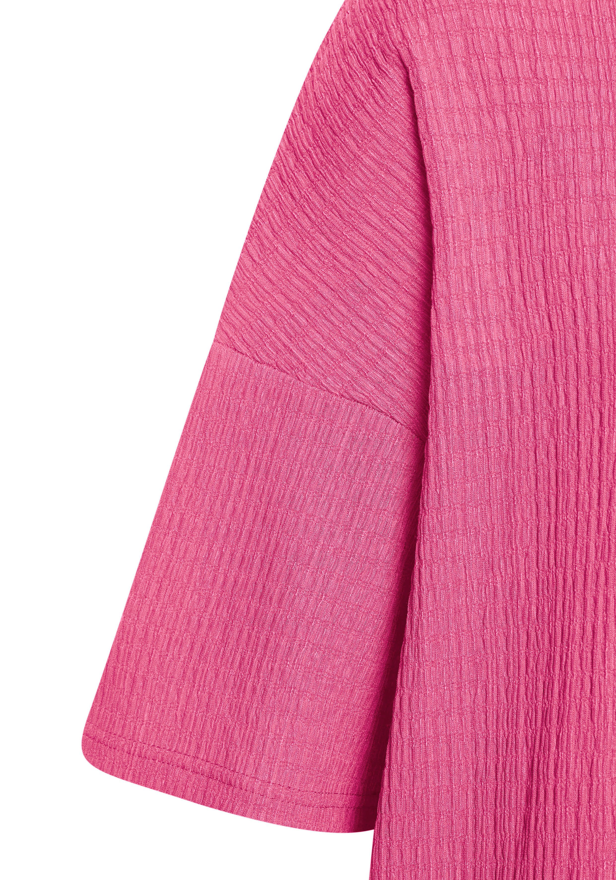Lascana Shirt met korte mouwen Met opstaande kraag van kreukvrije crêpe-kwaliteit