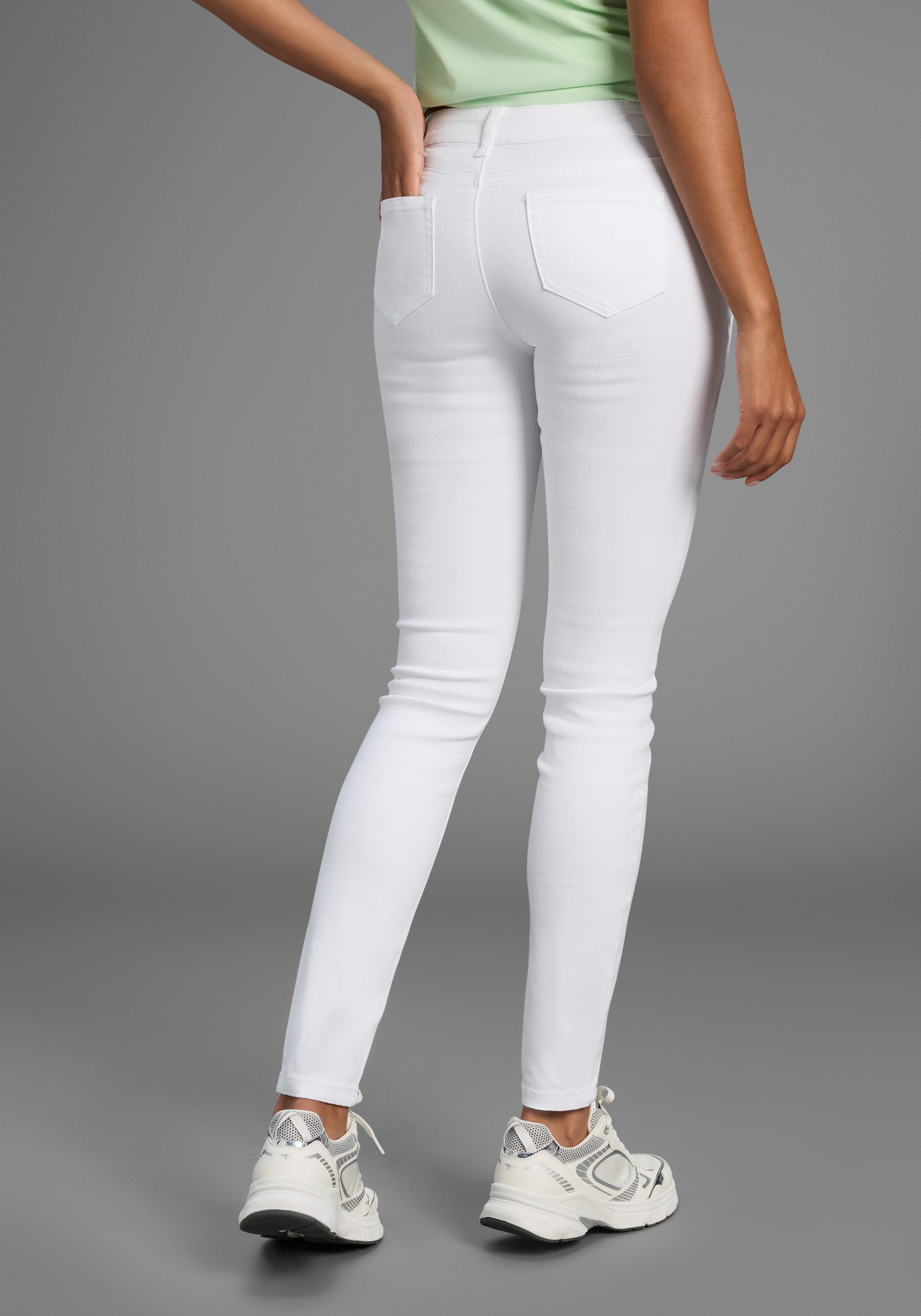 Arizona Skinny fit jeans Met geren extra-strakke been snit, lage taille