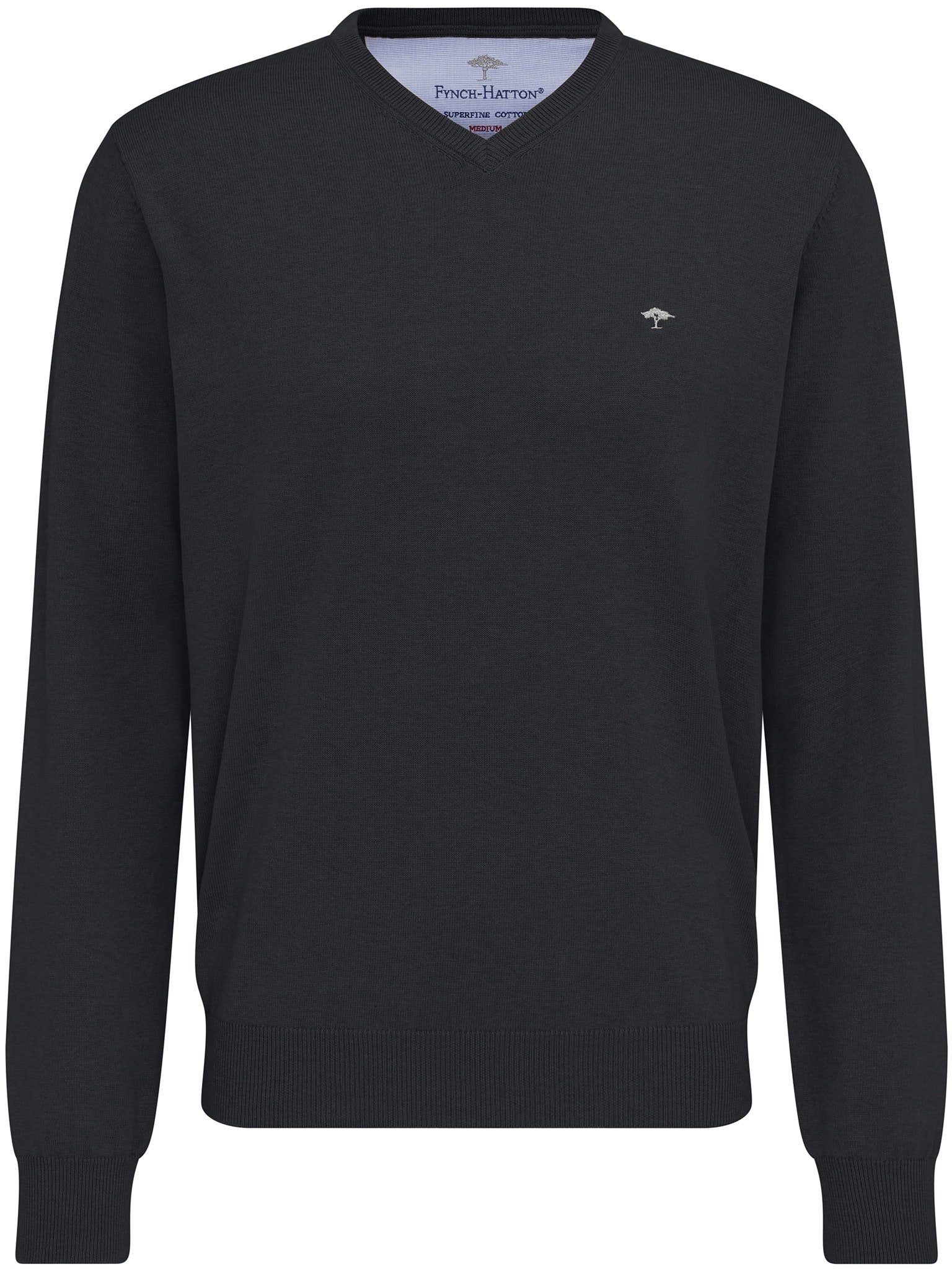 FYNCH-HATTON Gebreide trui FYNCH-HATTON trui met V-kraag (1-delig) heren pullovers maat M (50) grijs