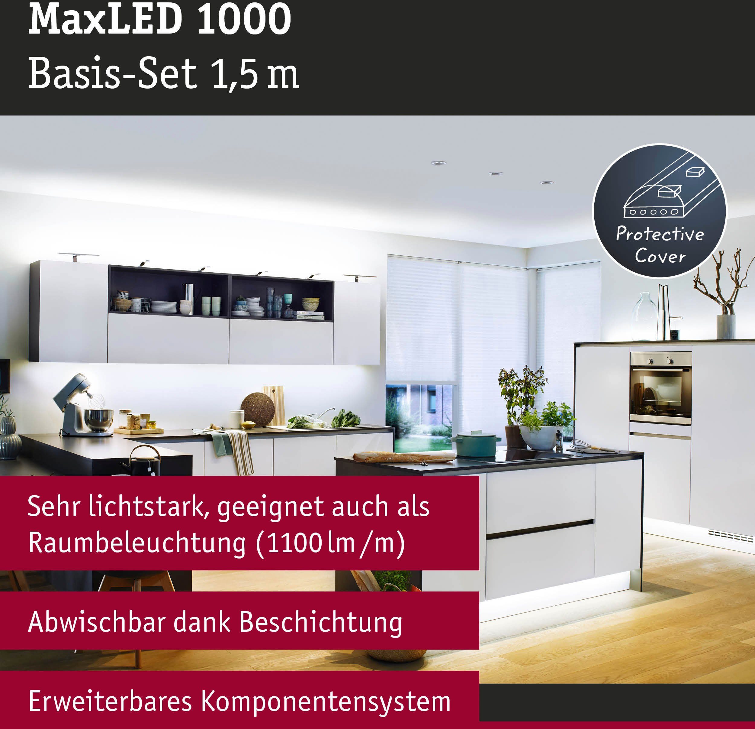 Paulmann Led-strepen MaxLED 1000 Basisset 1,5m Daglichtwit IP44 17W 1650lm gecoat (1 stuk)