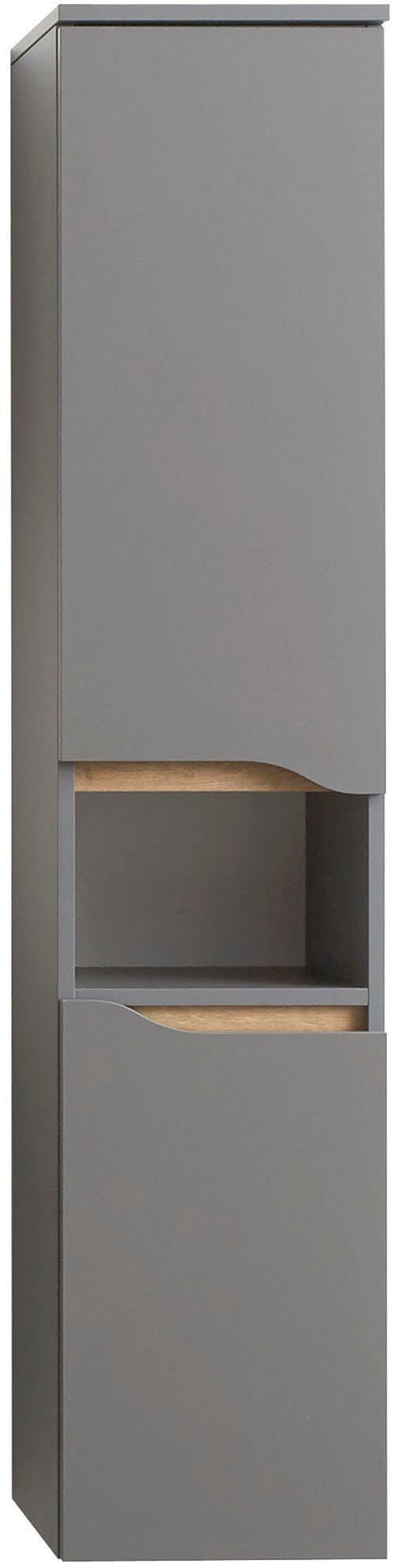 Saphir Badkamerserie Quickset 5-delig, keramische opzetwastafel en LED-spiegelkast Halfhoge kast, onderkast, hangend kastje, inclusief deurdemper, 7 deuren (7-delig)