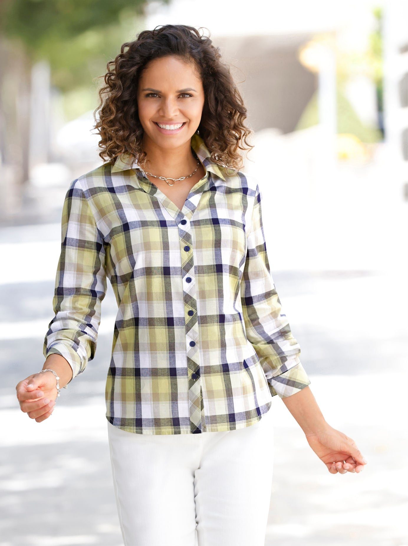 Casual Looks Geruite blouse