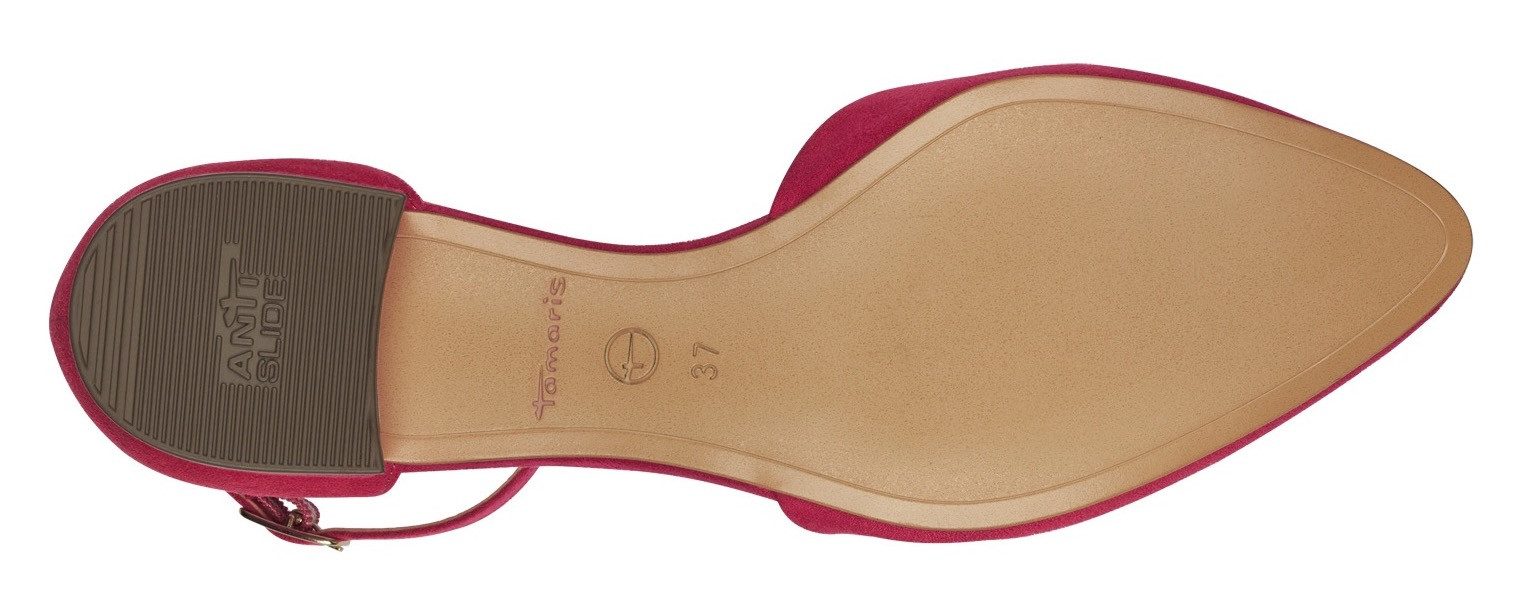 Tamaris Ballerina's met riempje , blokhak, sandaal, avondschoen met verstelbaar bandje