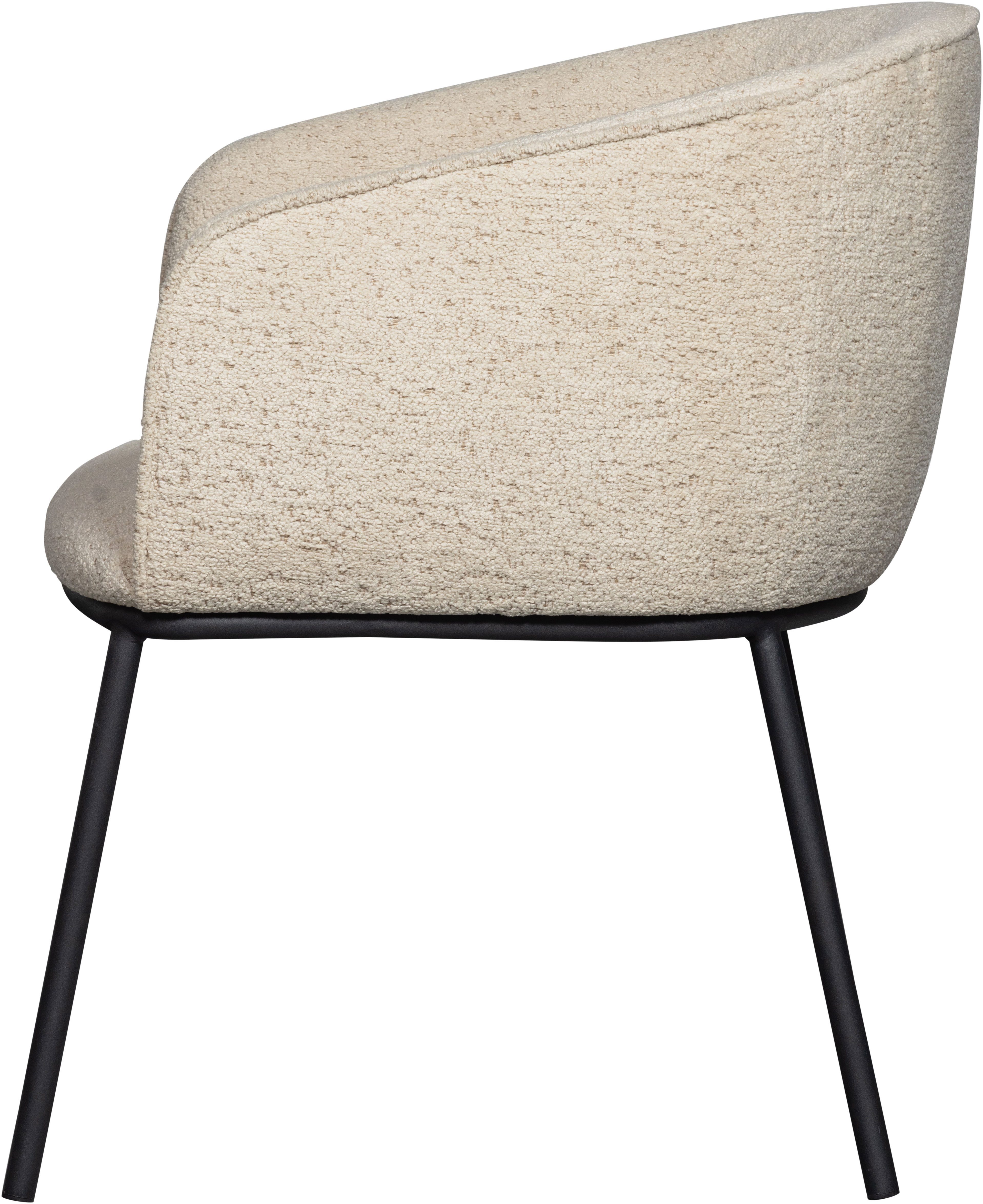 WOOOD Eetkamerstoel Leon met bouclé-stof, 4-poots onderstel, h 77 cm x b 61 cm