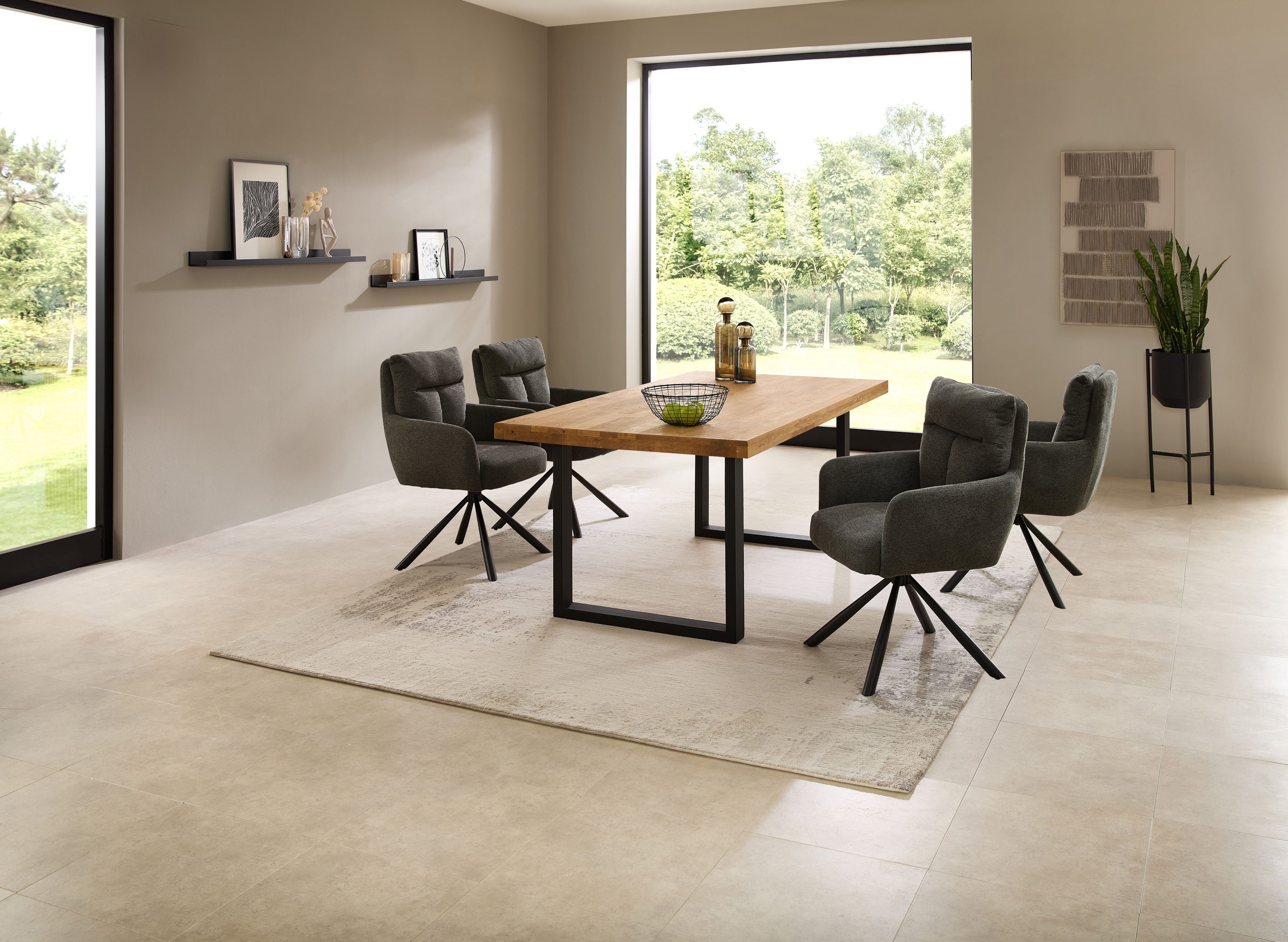 Stolkom Eettafel Chris eettafel eik massief hout, BxHxD 110x47x70 cm