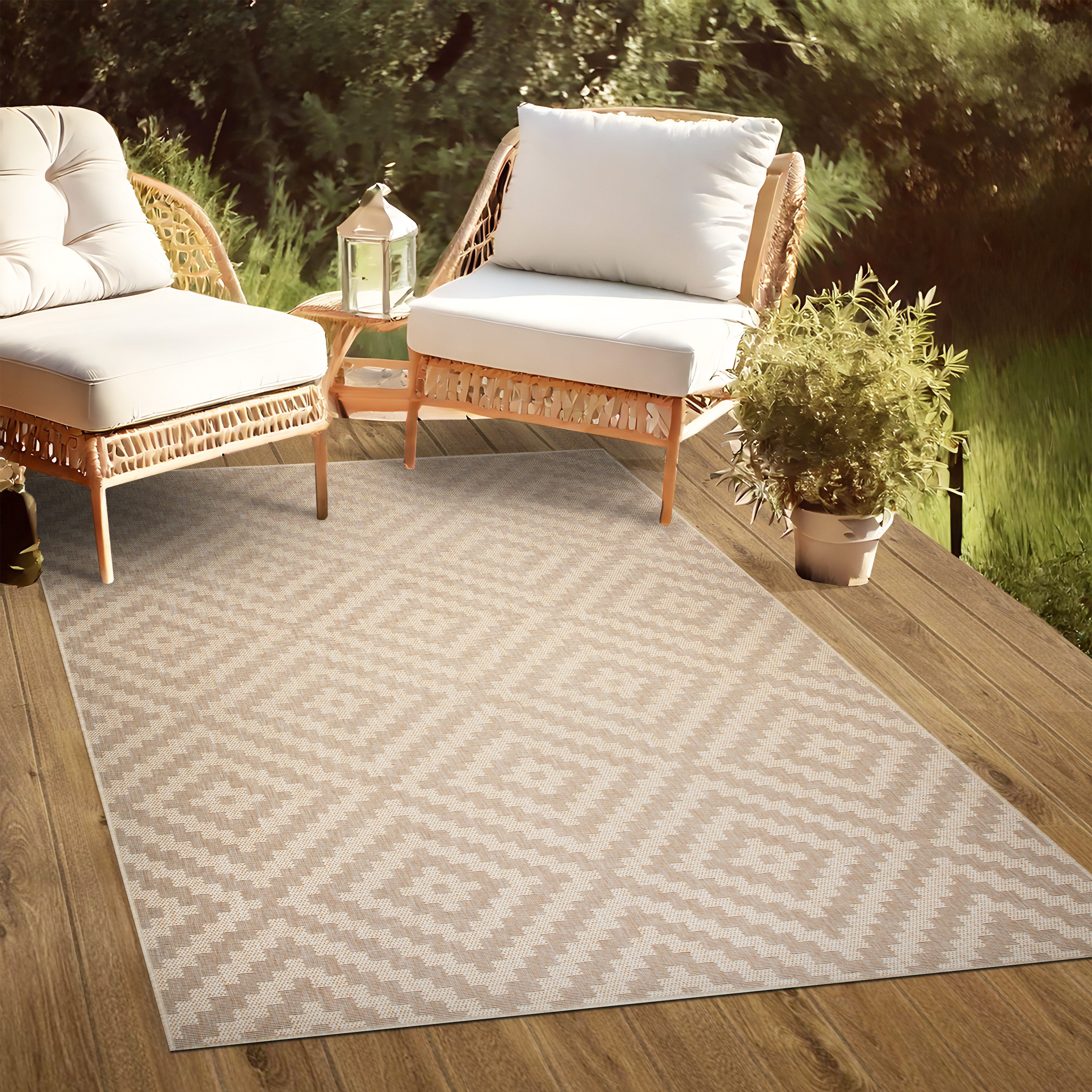 my home Vloerkleed Cordoba is ook als loper verkrijgbaar Geschikt voor binnen en buiten, sisal-look, weerbestendig & uv-bestendig, boho