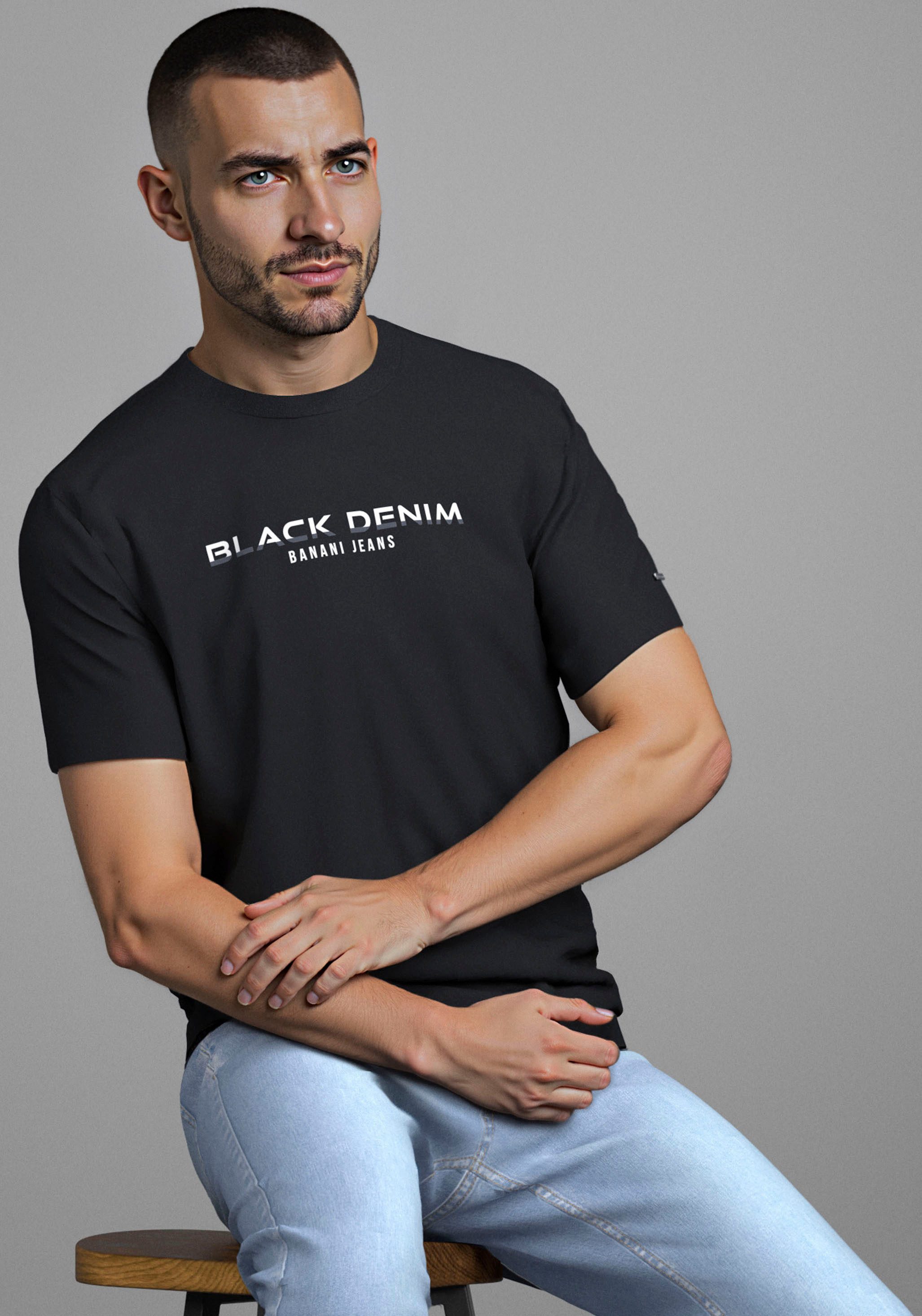 Bruno Banani T-shirt korte mouwen, smal gesneden, ronde hals