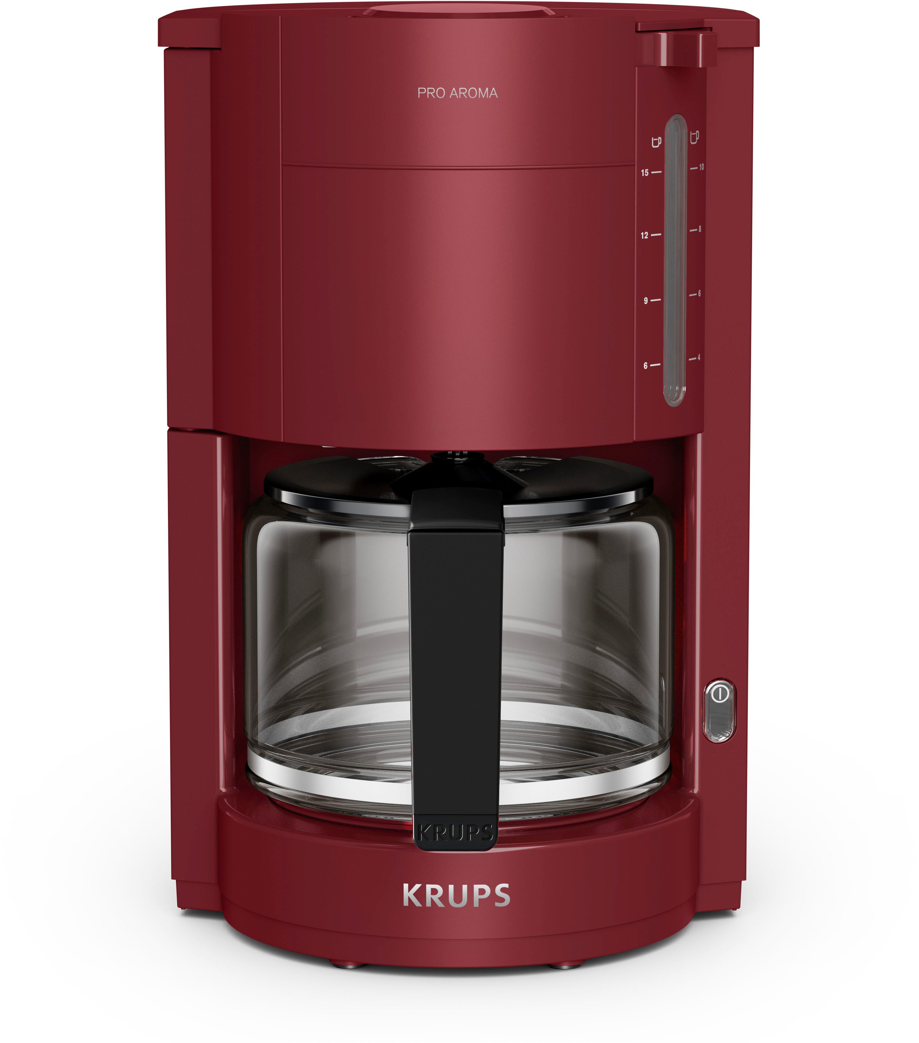 Krups Filterkoffieapparaat F30908 Pro Aroma, met glazen kan, 1,25l capaciteit, 10-15 kopjes, 1050w, zwart