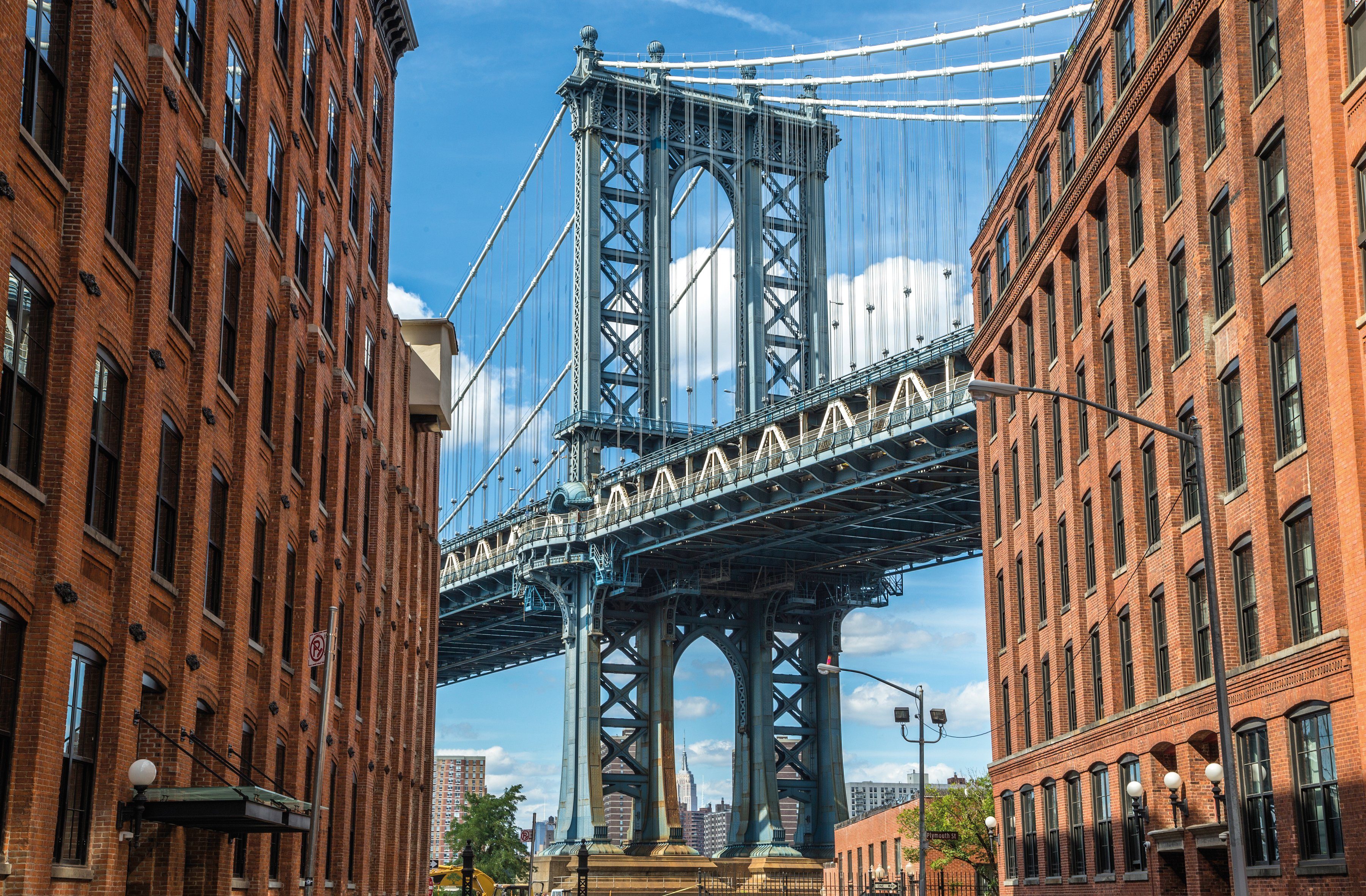 Papermoon Fotobehang Brooklyn Dumbo Area fotobehang maat 2,5 m x 1,86 m multicolor
