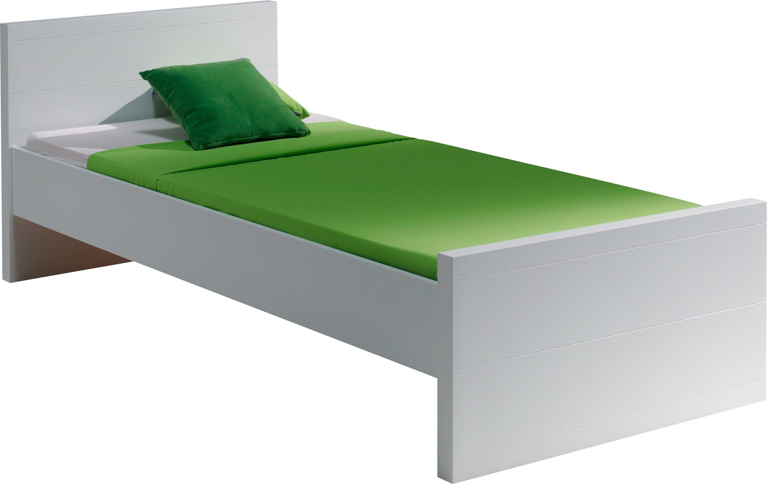 Vipack 1-persoonsledikant Ligoppervlak 90x200 cm, inclusief lattenrol, uitvoering wit gelakt eenpersoonsbedden wit