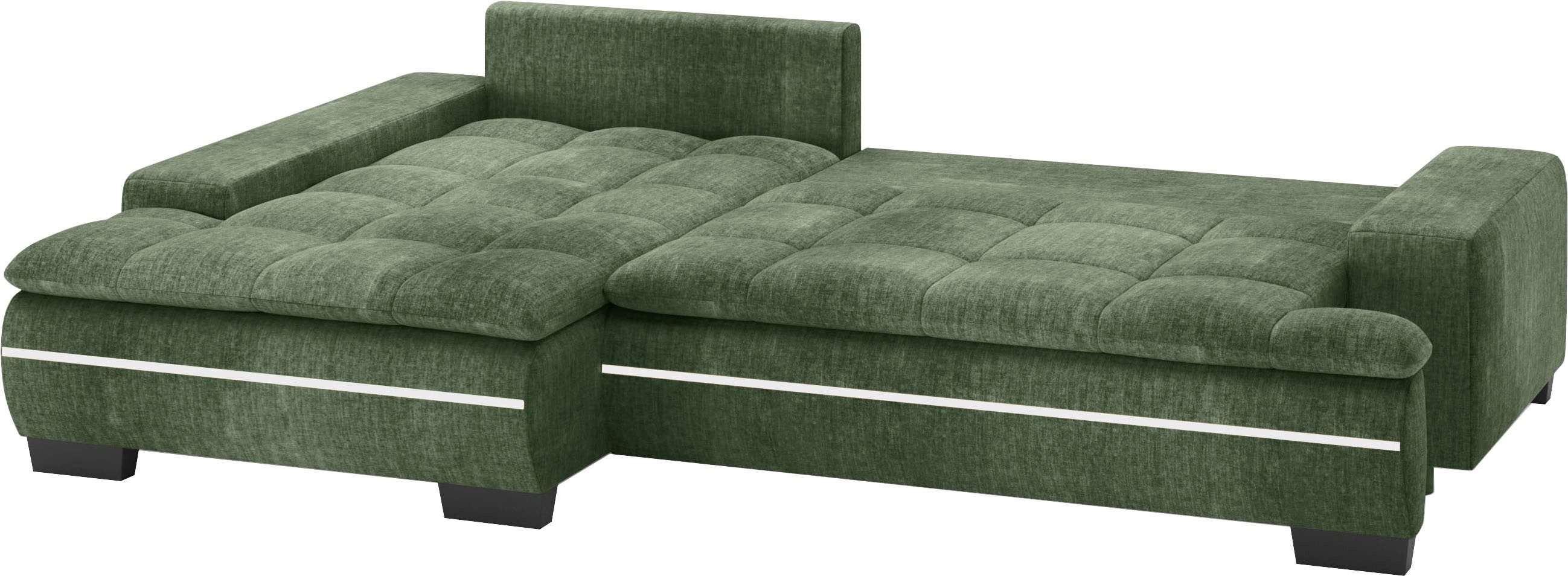Mr. Couch Hoekbank Haiti II, L-vorm RGB-LED verlichting, optioneel met koudschuim, bed, bedlade