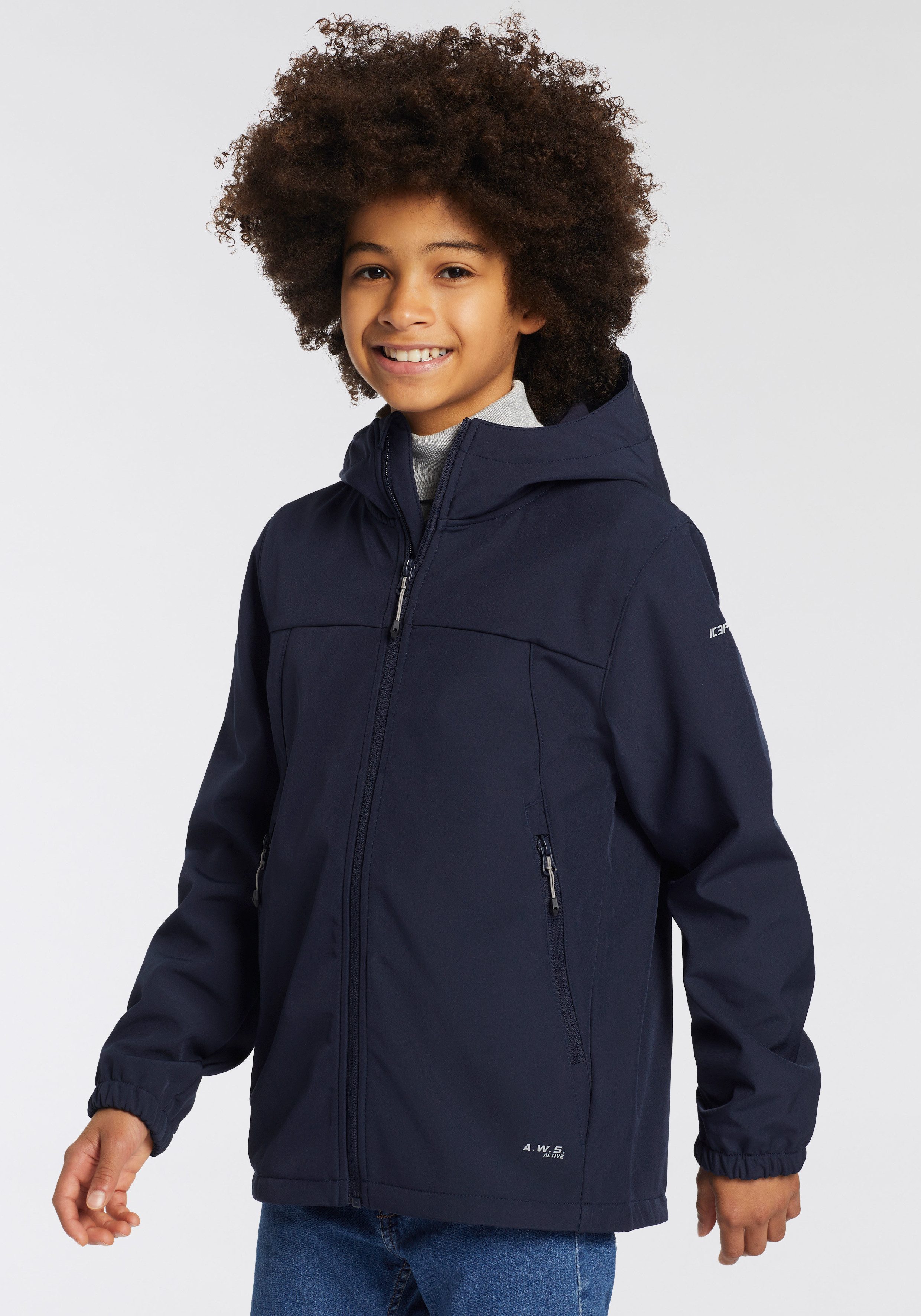 Icepeak Softshell-jack KONAN JR (1 stuk) meisjes softshell jassen maat 140 (134) blauw