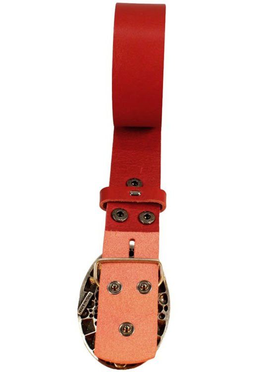RETTUNGSRING by showroom 019° Leren riem met verwisselbare sluiting "ovaal noppen zilverkleur"