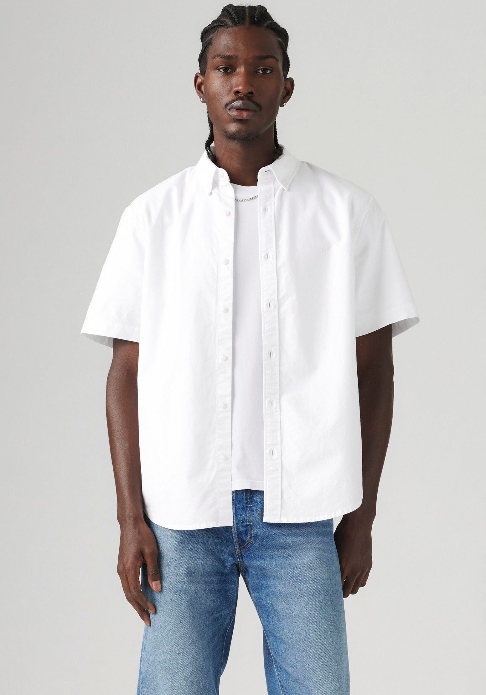 Levi's® Overhemd met korte mouwen SS AUTHENTIC BUTTON DOWN met klein logoborduursel op borsthoogte