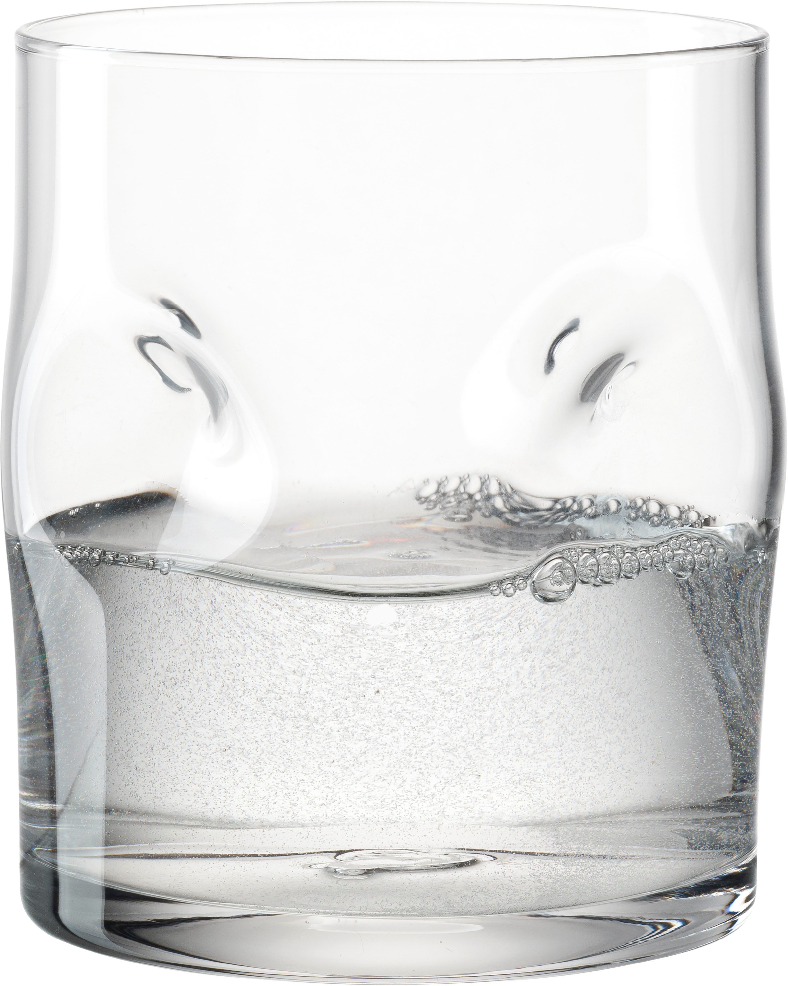 LEONARDO Glazenset Drinkglas VESUVIO, 300 ml, 4-stuks set conische vorm, opvallend design - met inkepingen (set, 4-delig)