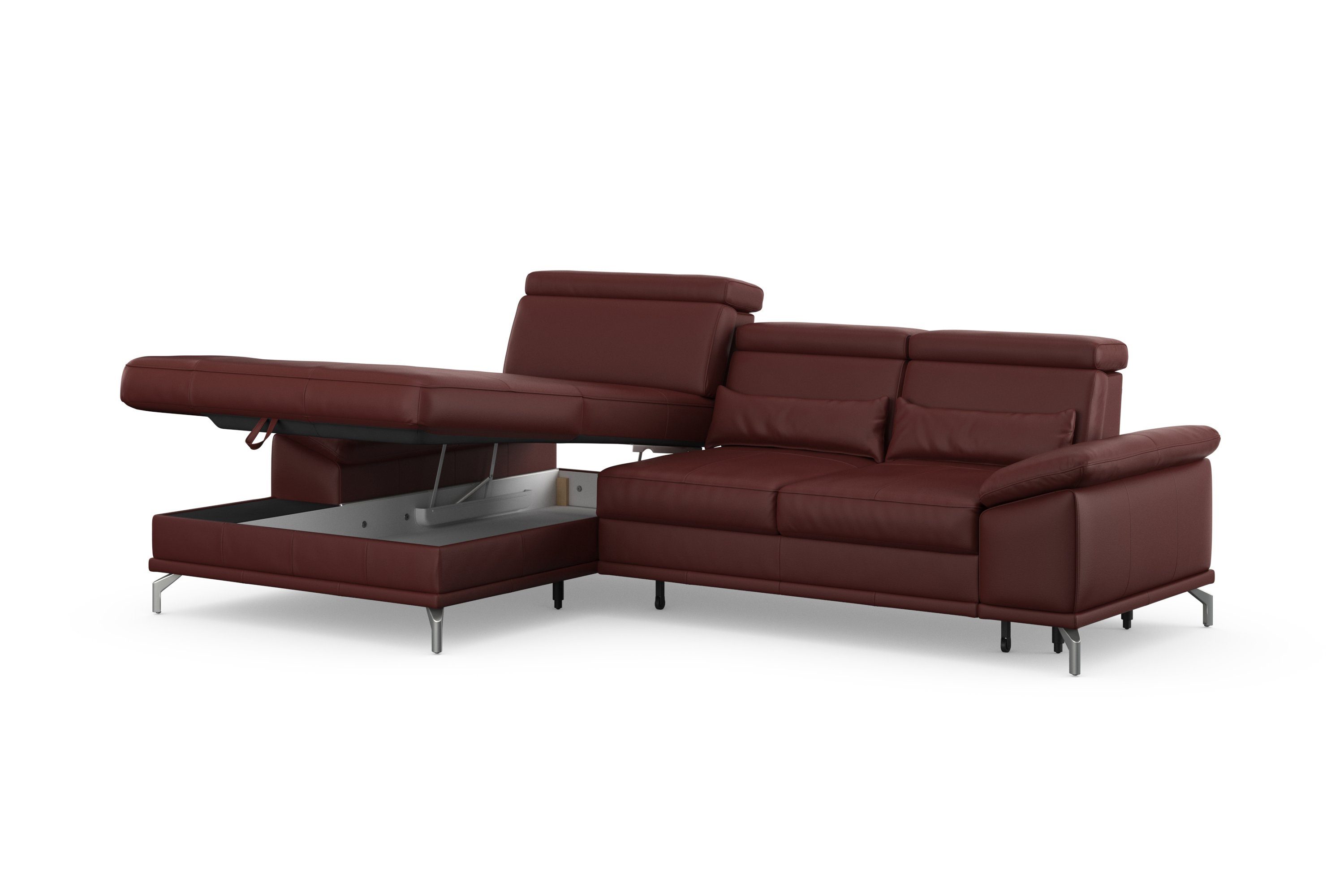 sit&more Hoekbank Cabrio L-vorm, B: 295 cm, met zitdiepte-, arm- & hoofdverstelling