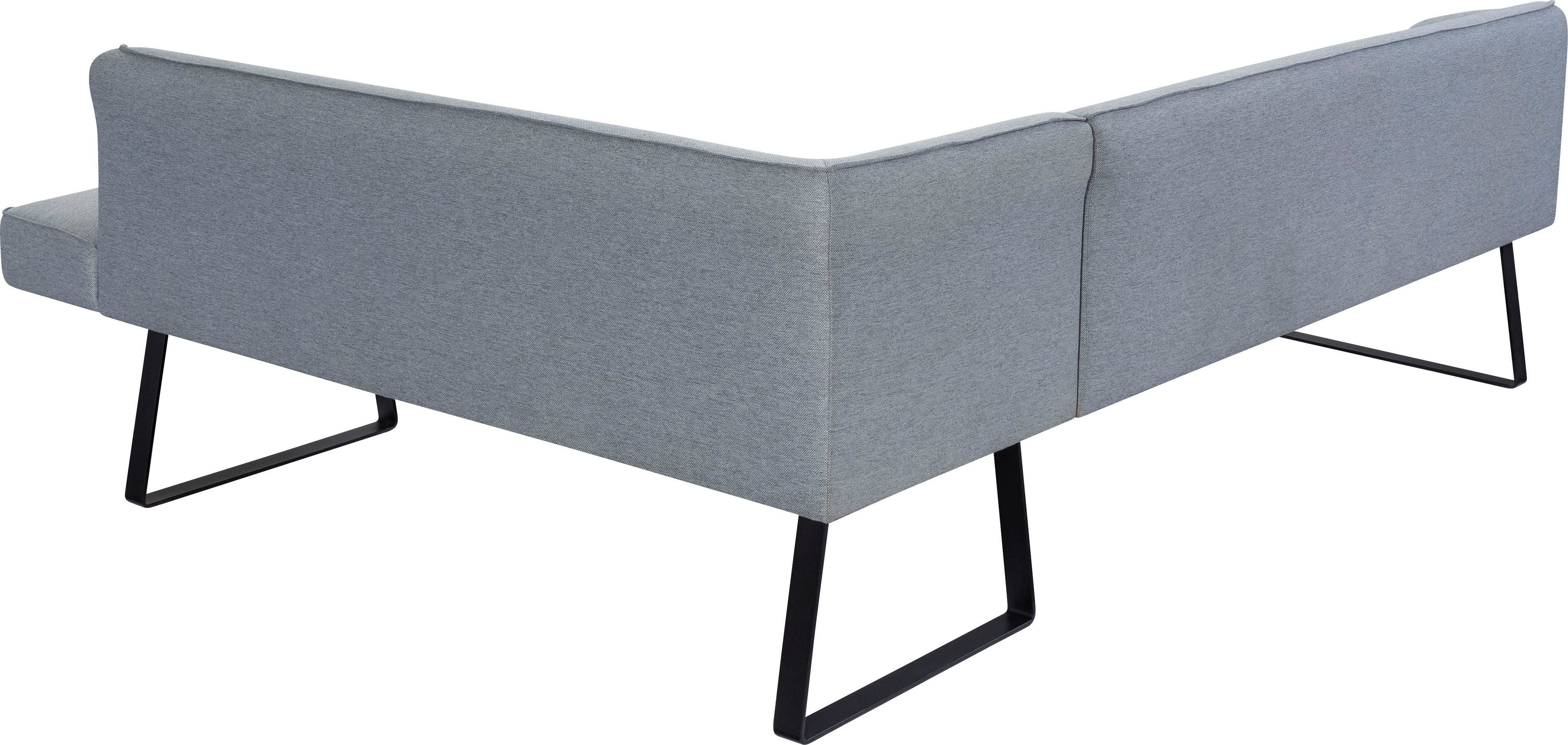 exxpo - sofa fashion Hoekbank Americano met opstaande naad en metalen poten, bekleding in verschillende kwaliteiten