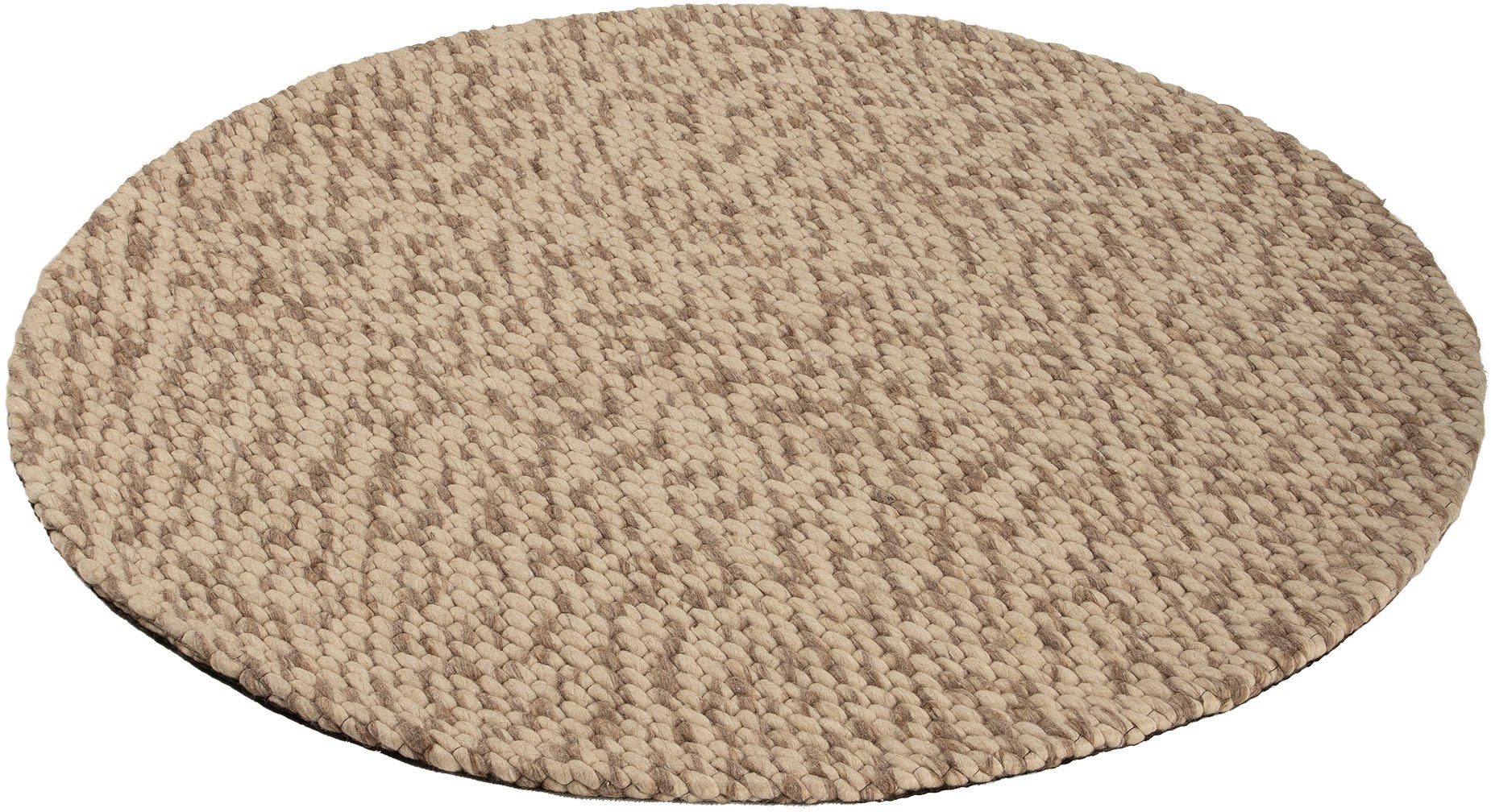 carpetfine Wollen kleed Sina grove structuur, tijdloos design, 100% wol, woonkamer