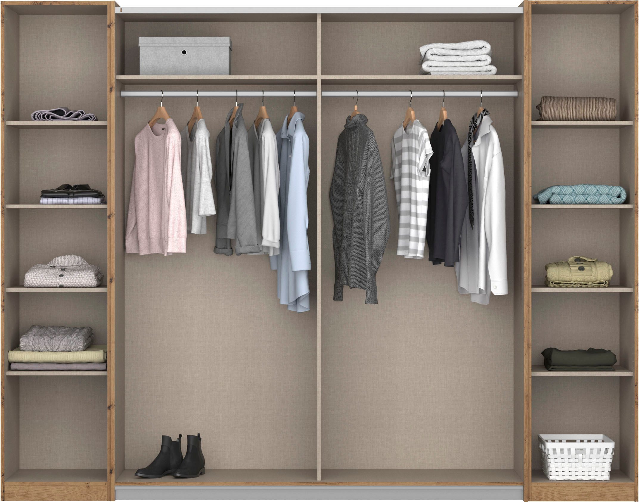 rauch Zweefdeurkast Kledingkast draaideurkast kast garderobe KRONACH TOPSELLER met draaideuren en schuifdeuren en spiegels, veel planken made in germany