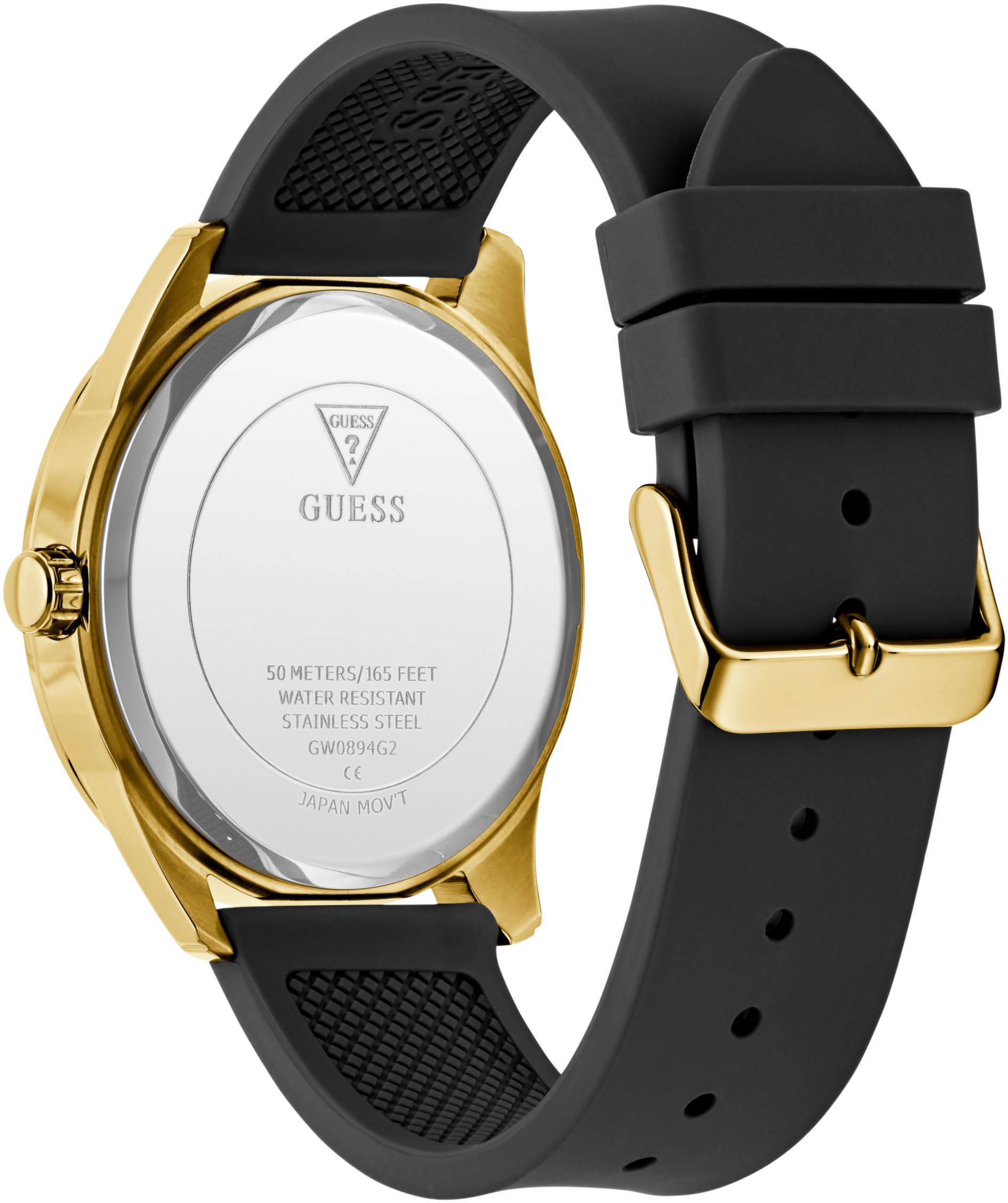 Guess Kwartshorloge Elliot Polshorloge, herenhorloge, siliconen band, analoog