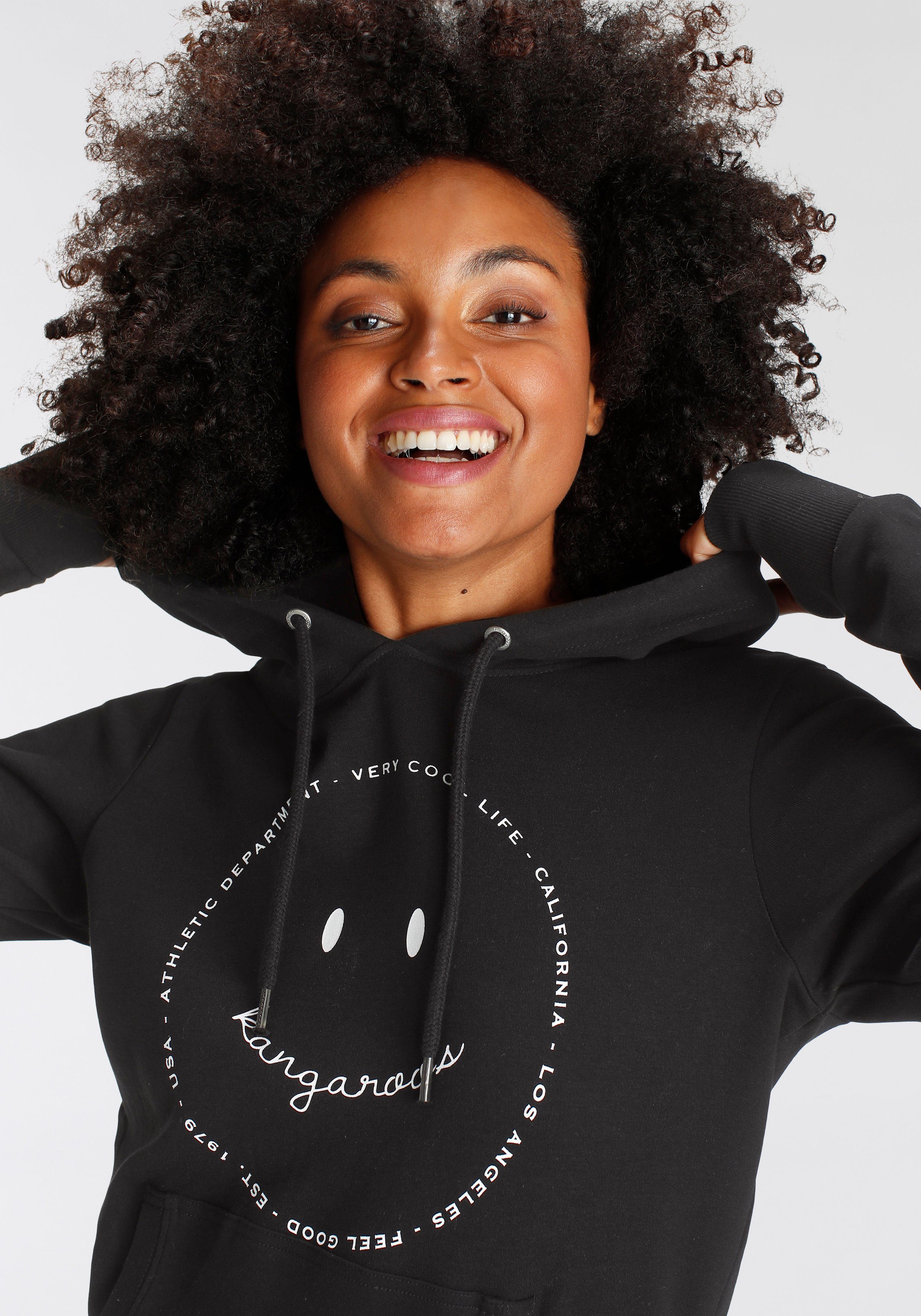 KangaROOS Hoodie Langarm met duimopeningen, figuurvolgend, van interlockmateriaal