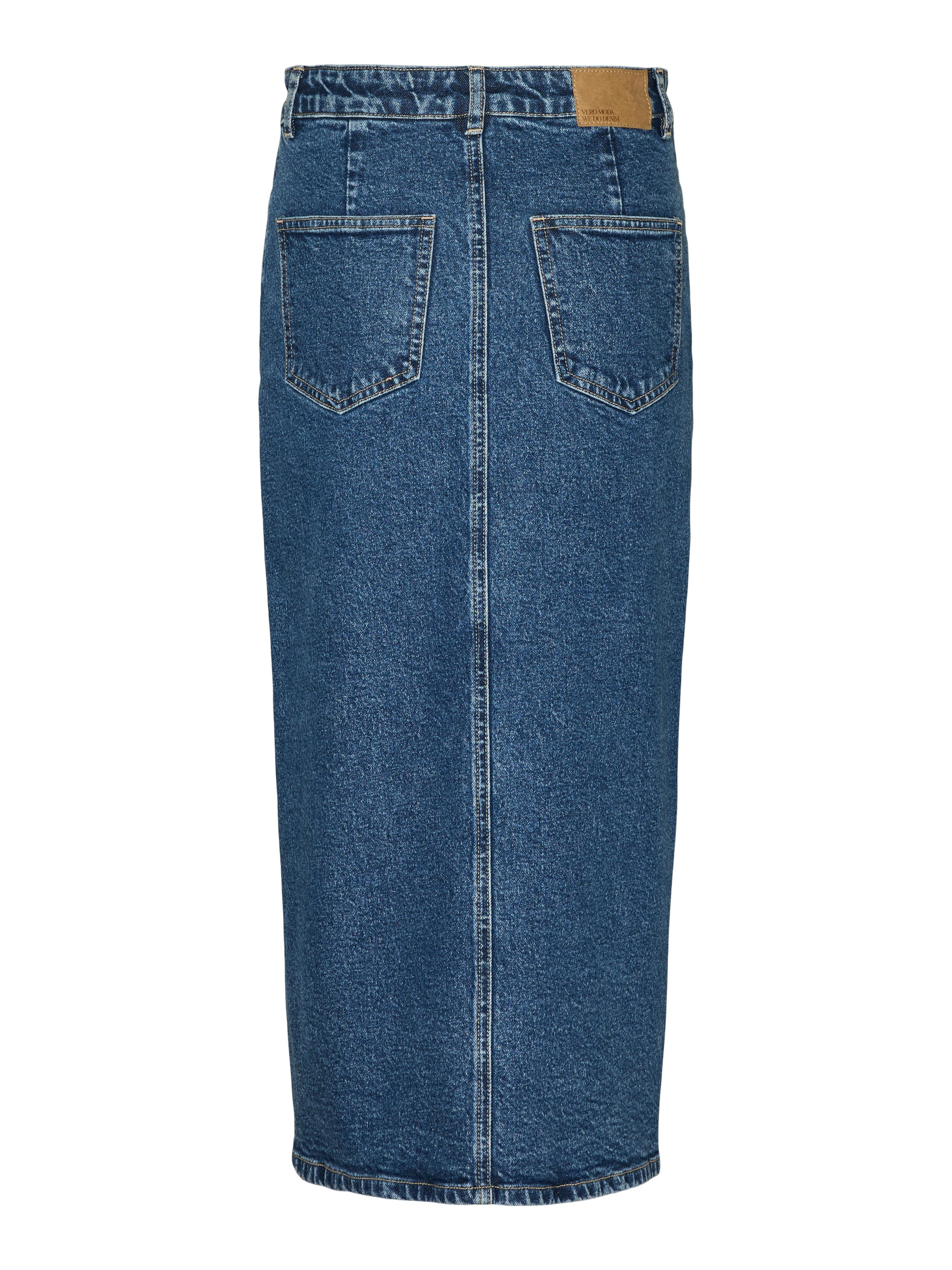 Vero Moda Maxirok VMVERI HR CALF DENIM SKIRT GA NOOS