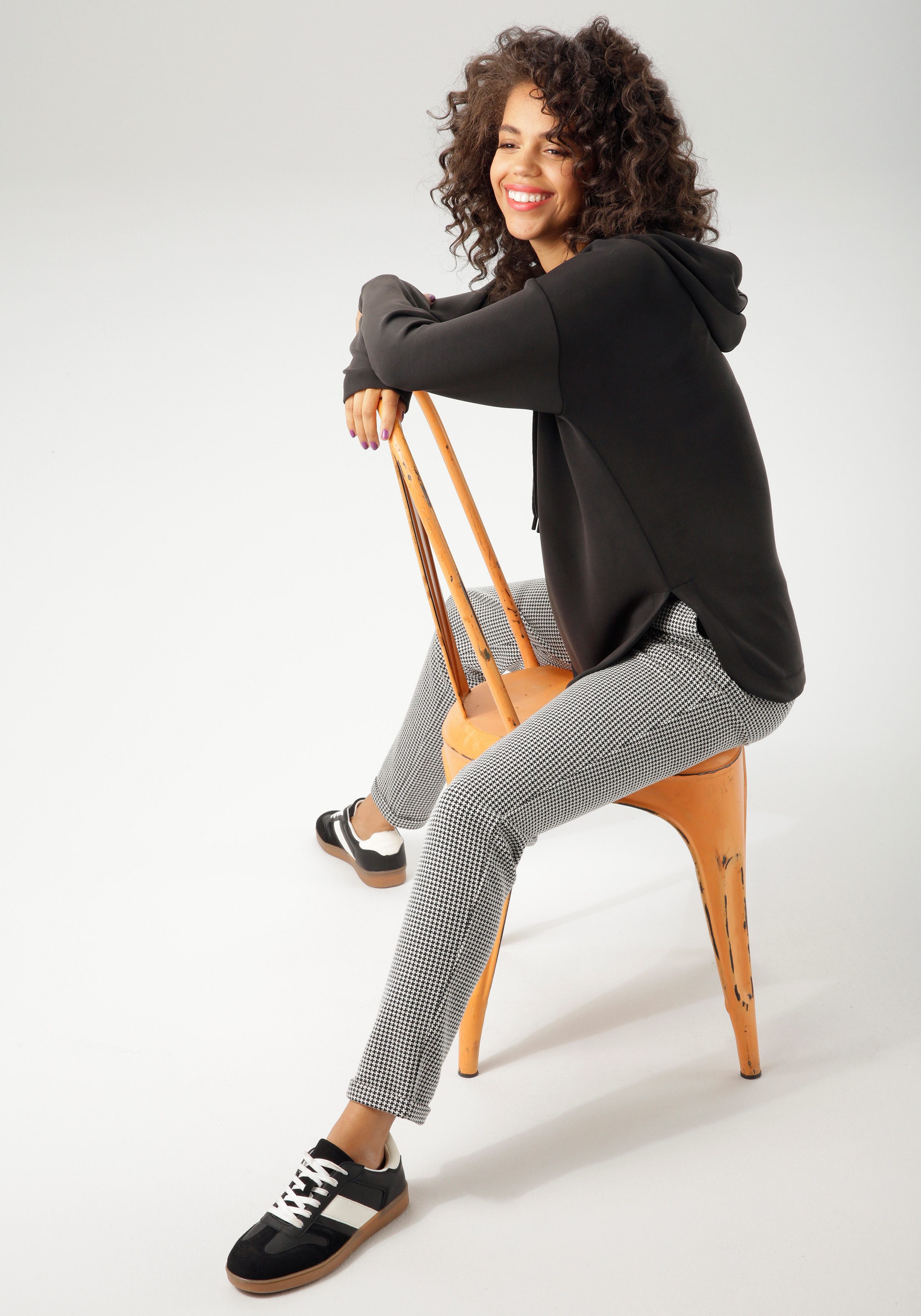Aniston CASUAL Sweatshirt met bindband aan de capuchon - nieuwe collectie