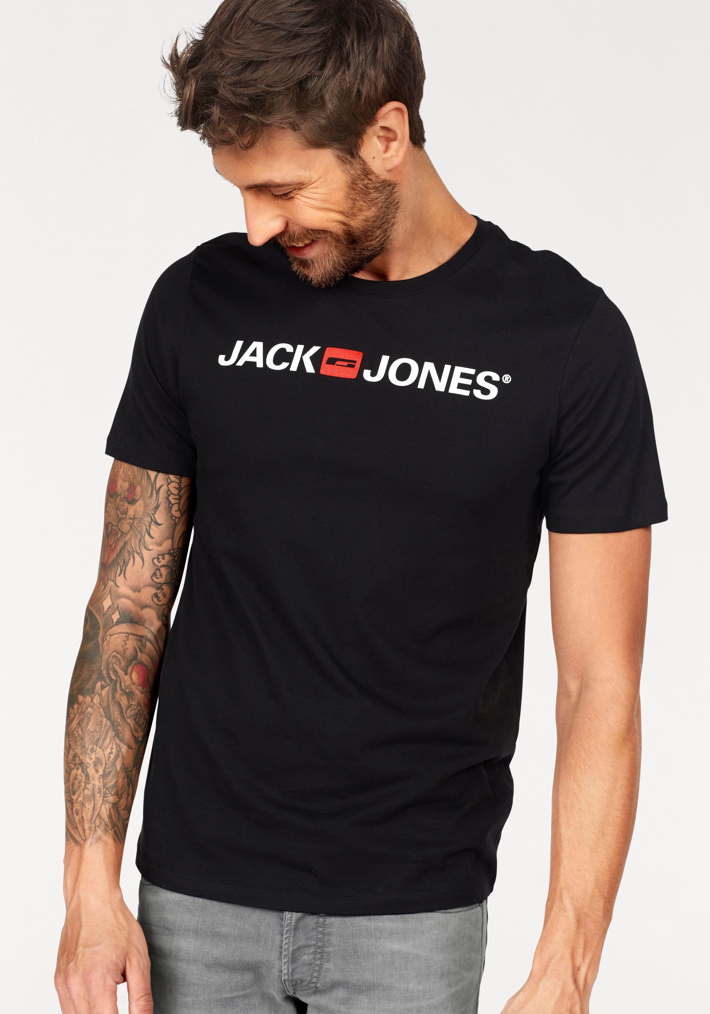 Jack & Jones Shirt met ronde hals JJECORP LOGO TEE SS CREW NECK 3PKMP NOOS (3-delig, Set van 3)