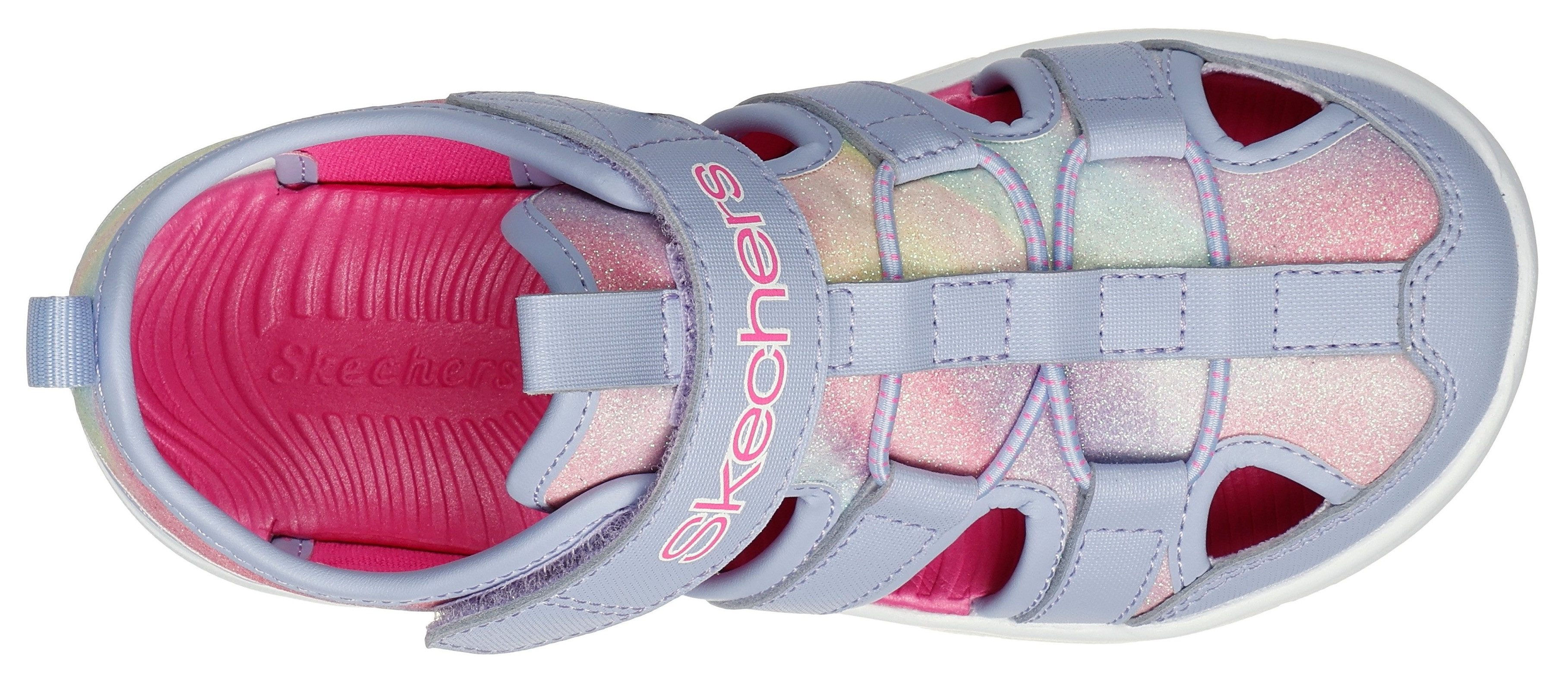 Skechers Sandalen FLEX SPLASH DAYLIGHT SHIMMER Klittenbandschoen met glitter, maat sjabloon te downloaden