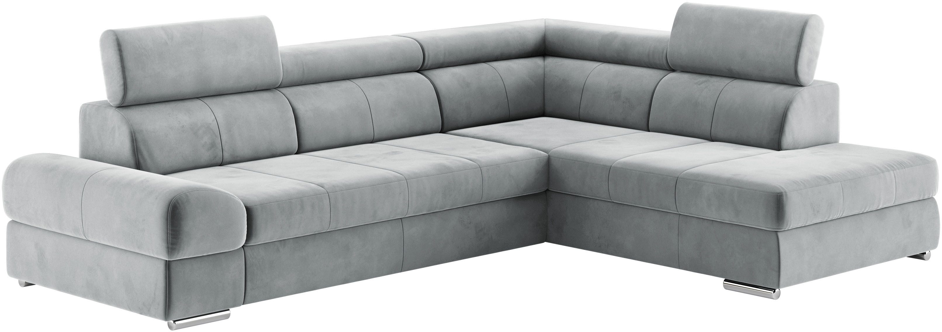 sit&more Hoekbank Broadway L-vorm met verstelbare hoofdsteunen, naar keuze met slaapfunctie