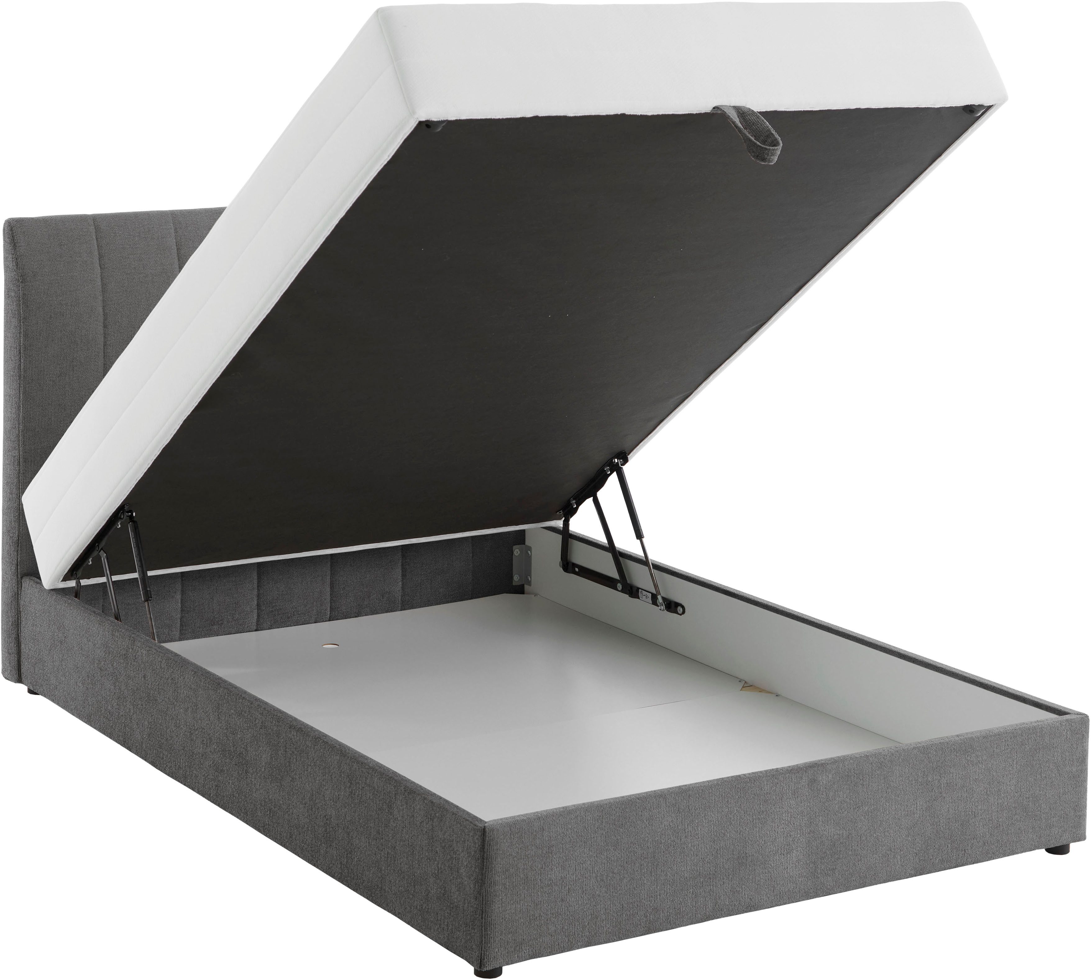 ATLANTIC home collection Boxspring ALISIA Met pocketvering, bedlade en kussenrol in originele bekleding