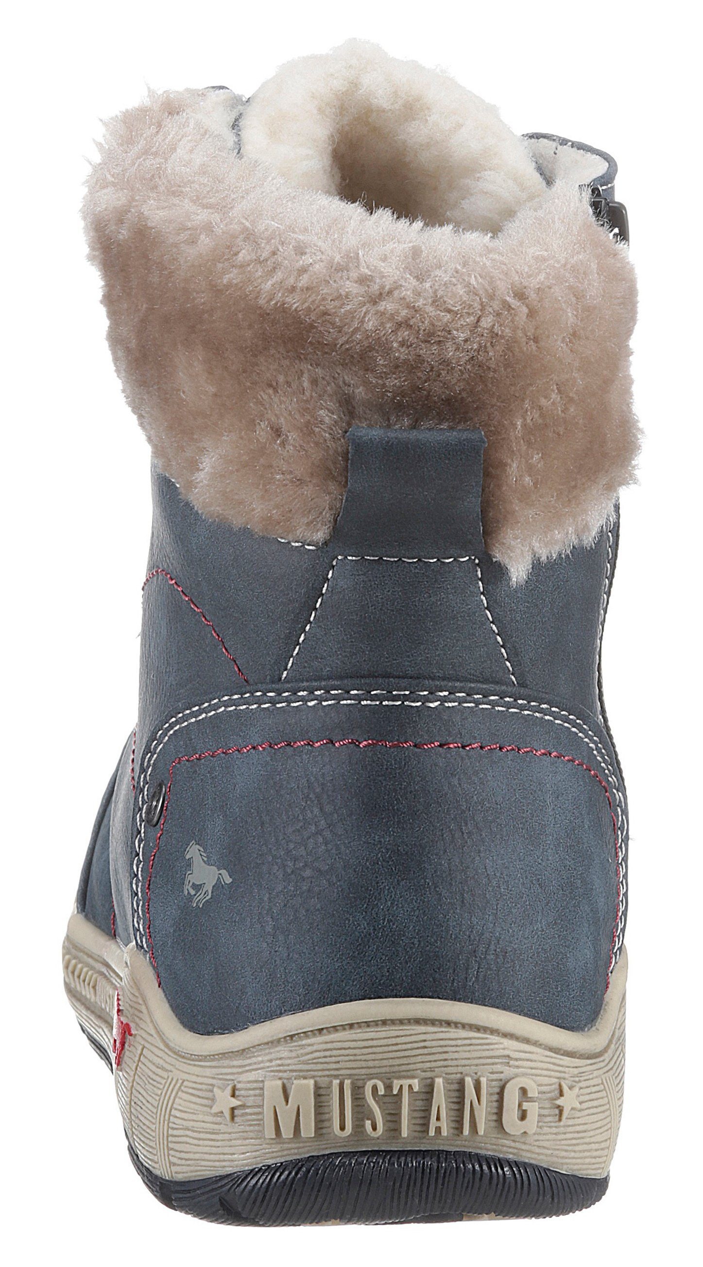Mustang Shoes Winterlaarzen met faux-bont kraag in breedte g = breed