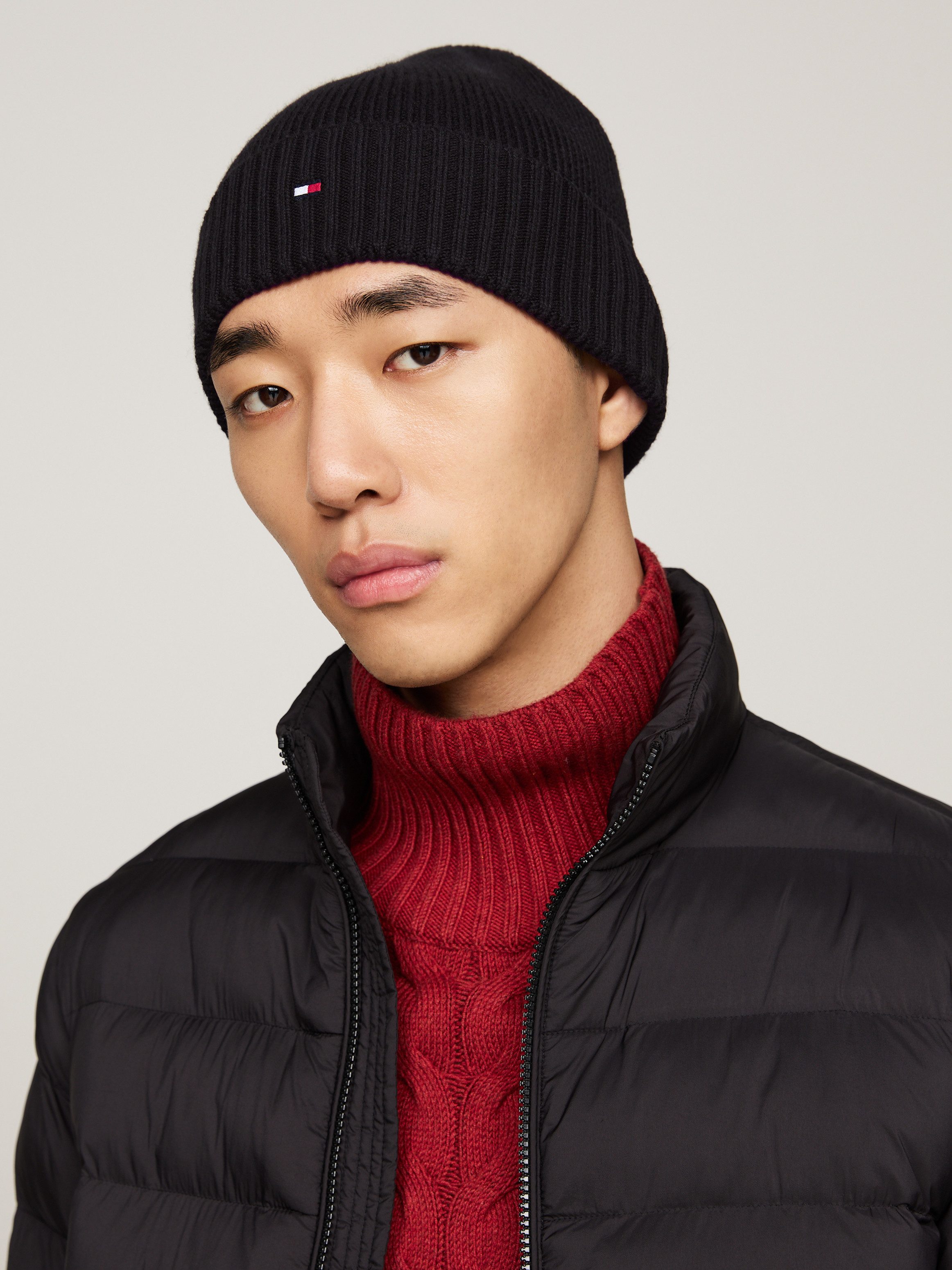Tommy Hilfiger Gebreide muts TH FLAG PIMA COTTON BEANIE