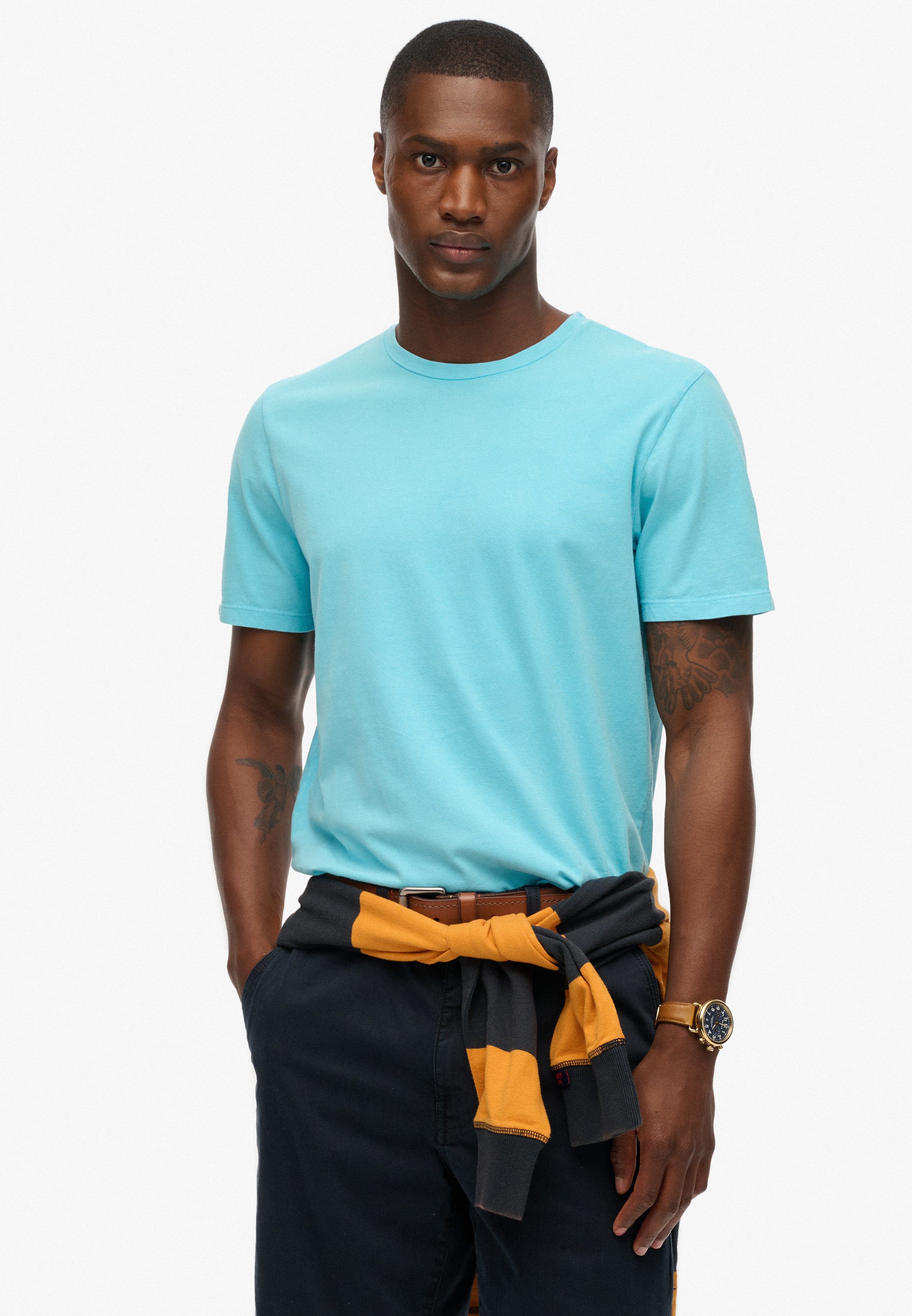 Superdry Shirt met ronde hals CLASSIC ESSENTIAL TEE heren ronde hals maat XXXL blauw