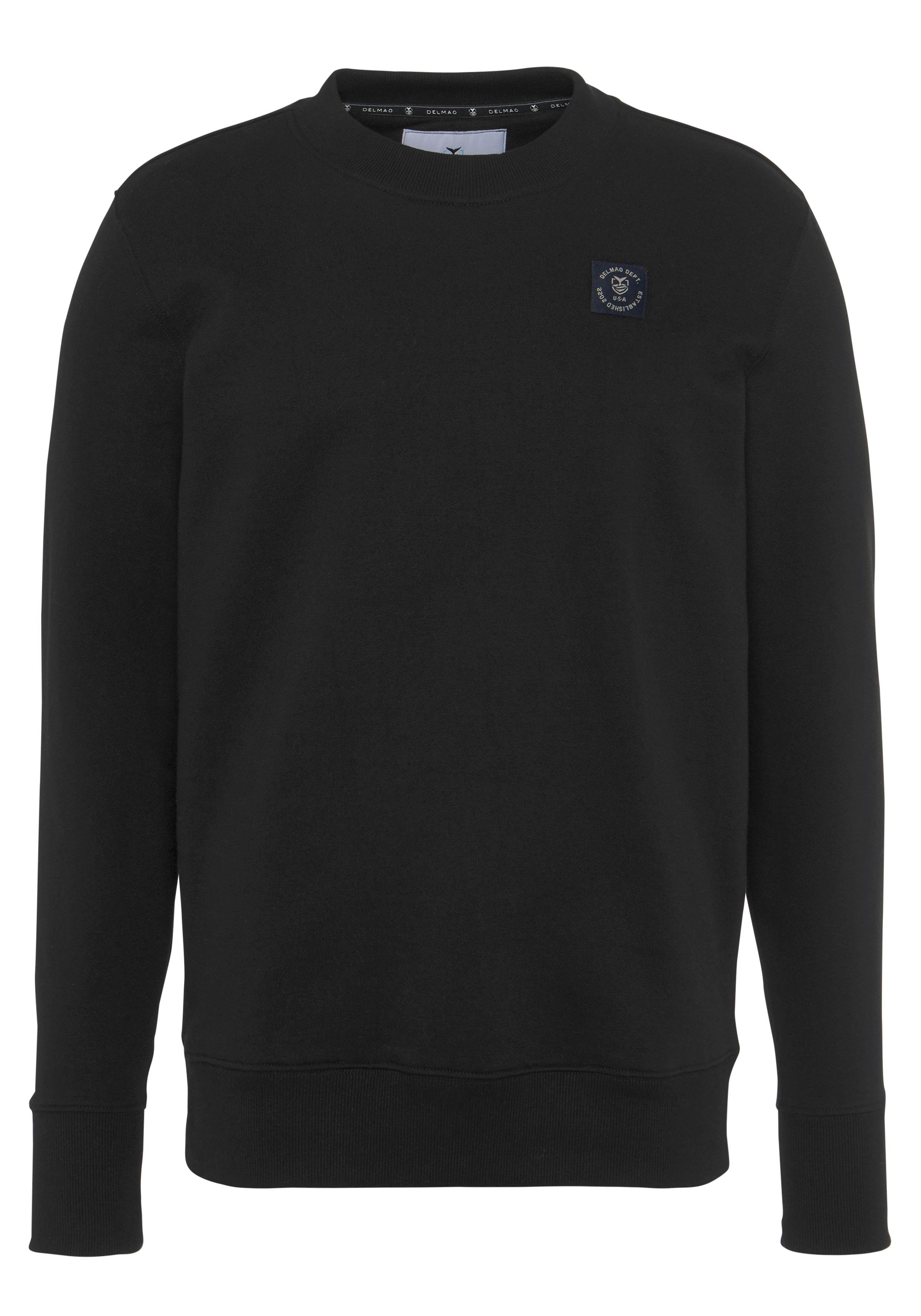DELMAO Sweatshirt Langarm, regular fit, effen, basic-stijl