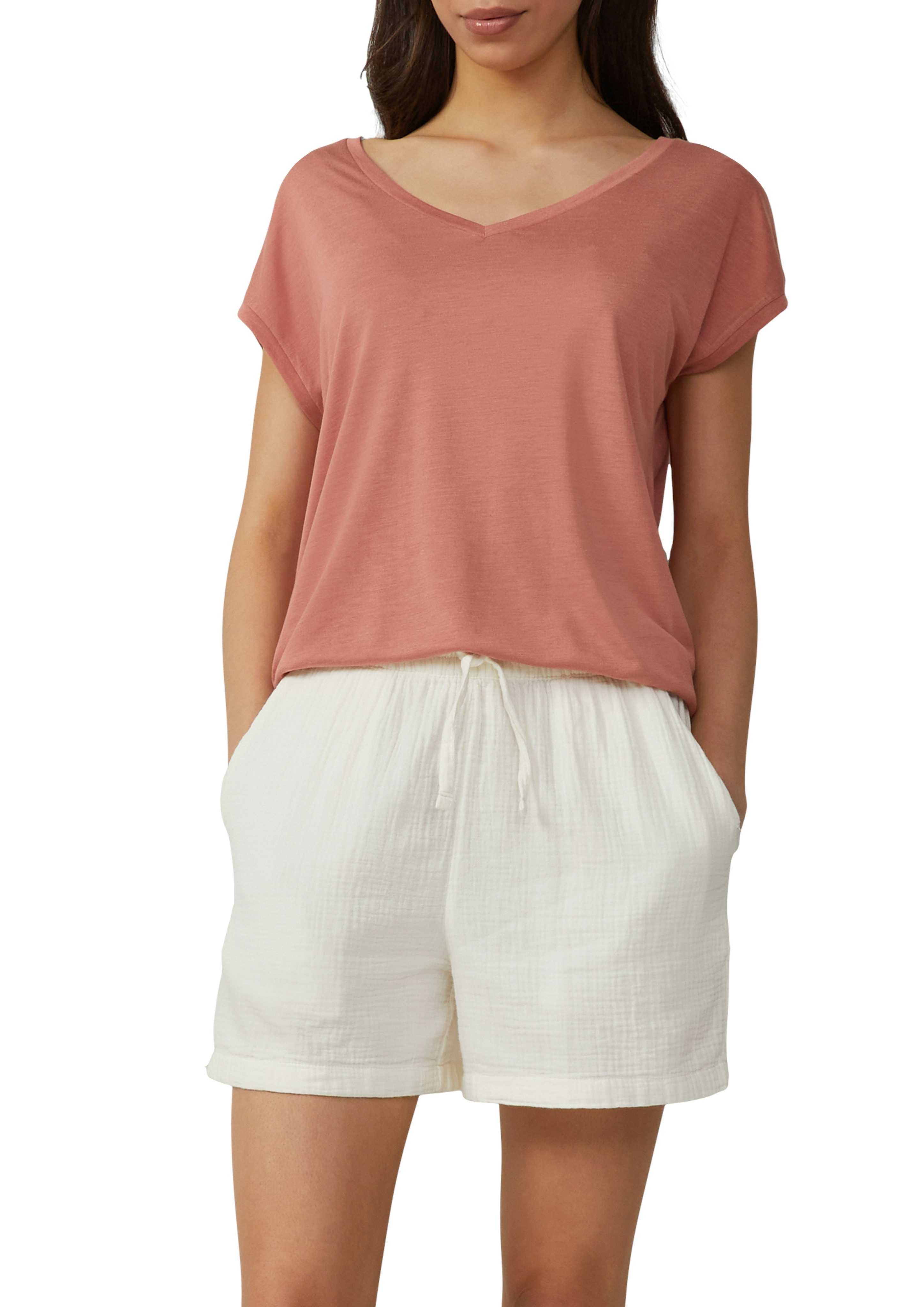 Q/S designed by T-shirt met v-hals dames t-shirts maat M oranje