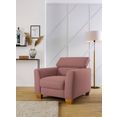 home affaire fauteuil steve premium met verstelbare hoofdsteun roze