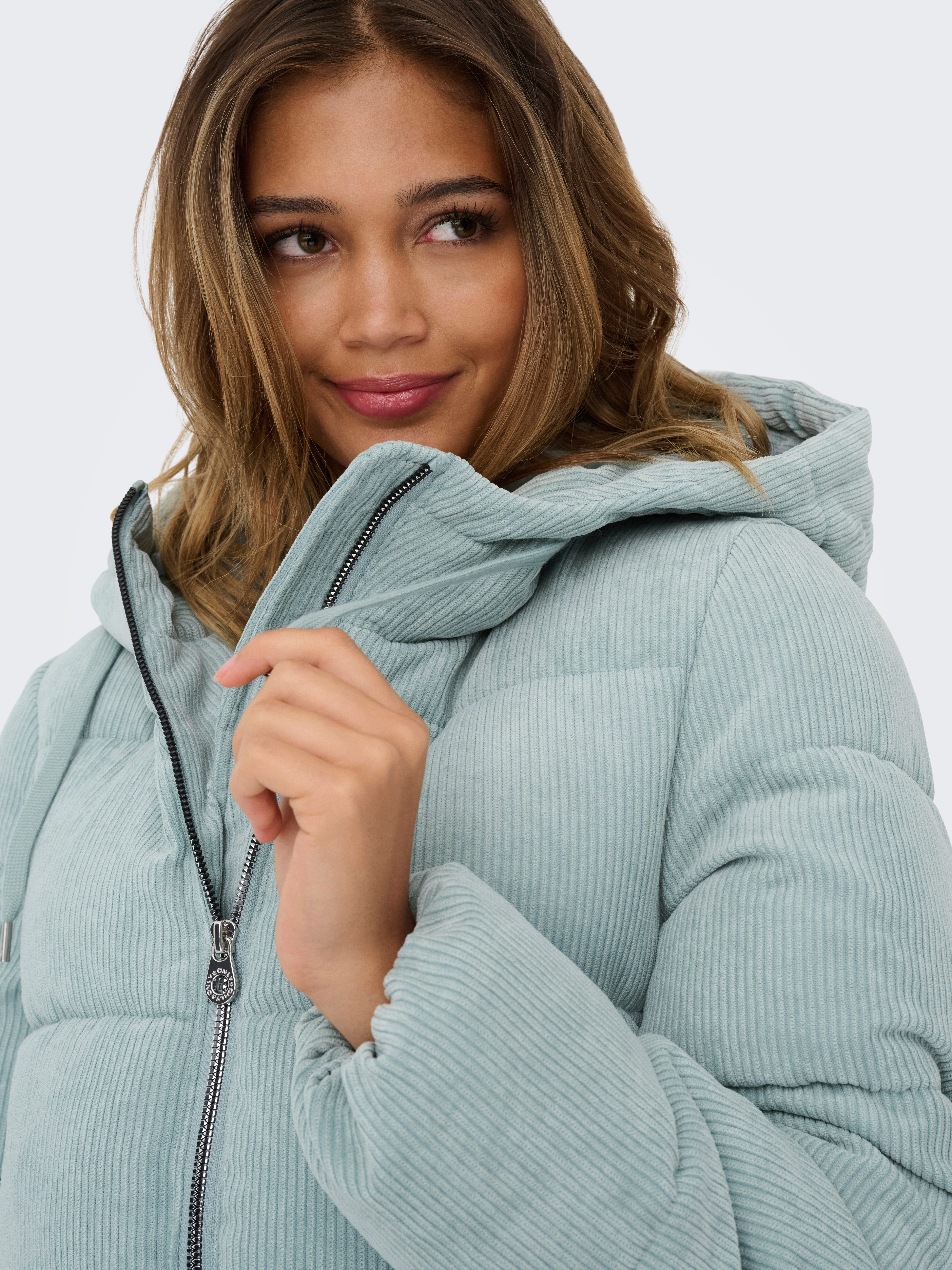 Only Gewatteerde jas ONLDOLLY LONG CORDUROY PUFFER OTW