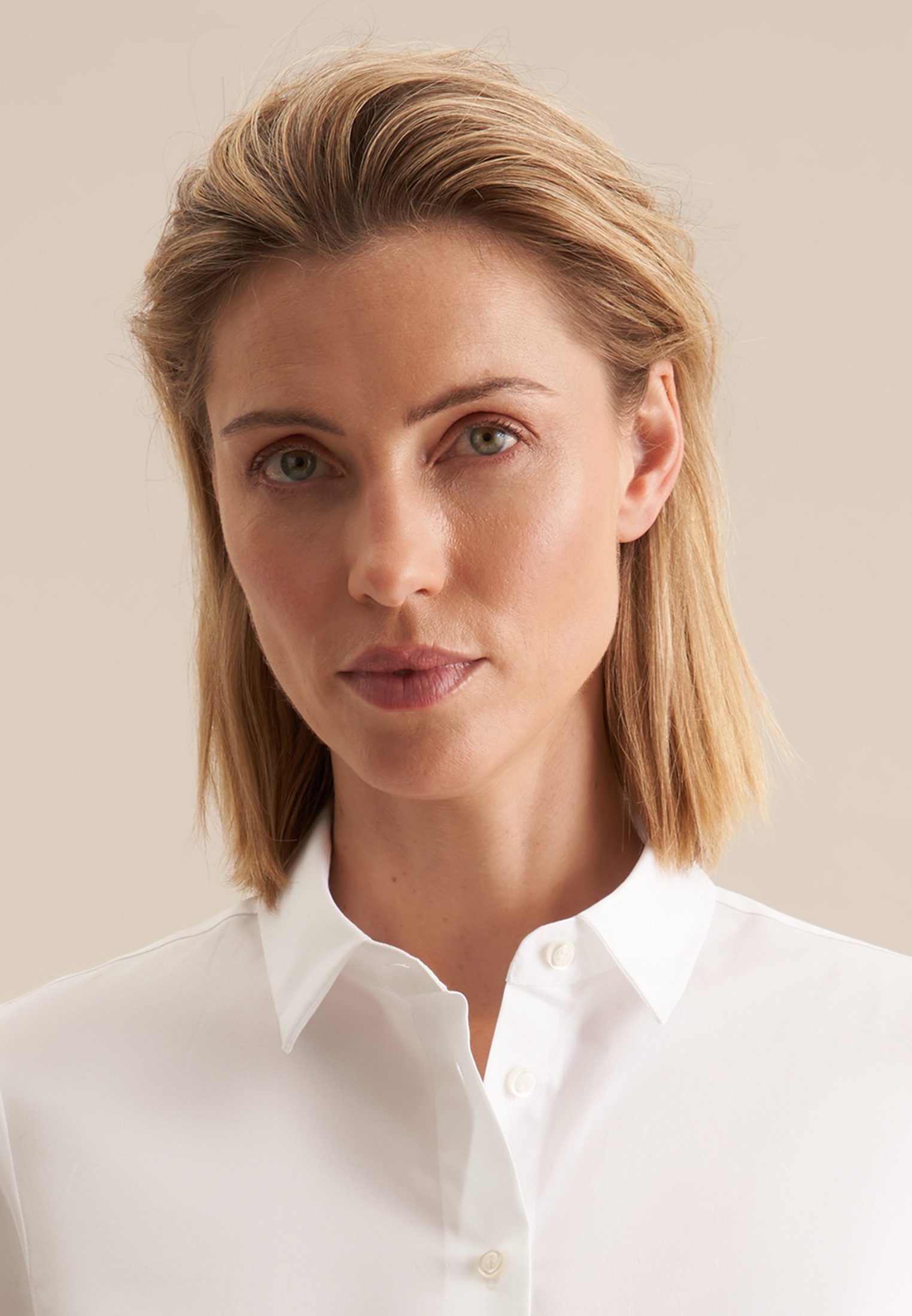 seidensticker Overhemdblouse Zwarte roos Lange mouwen kraag uni
