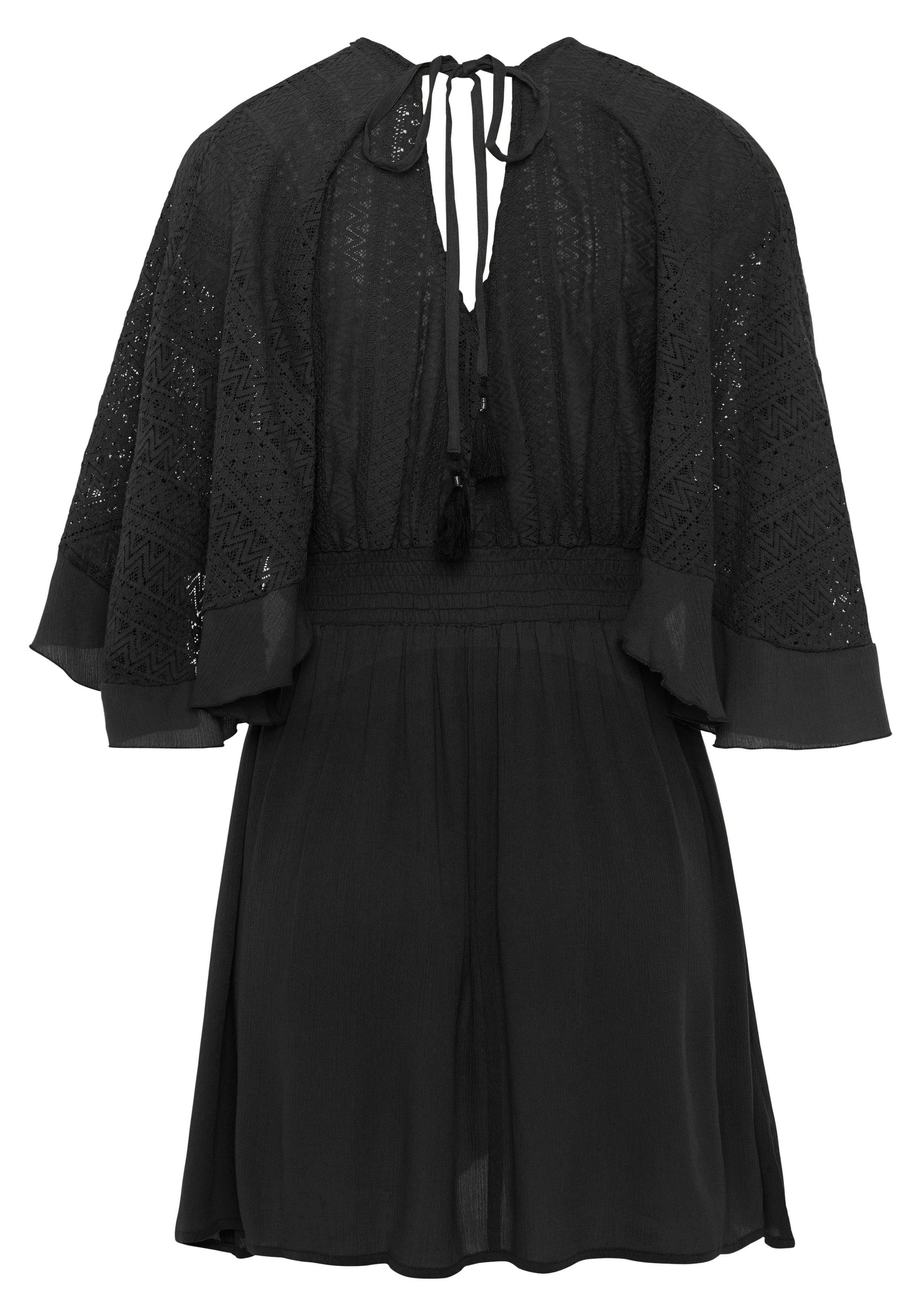 Lascana Tuniekjurk met wijde mouwen, van kant, blousejurk, strandkleding