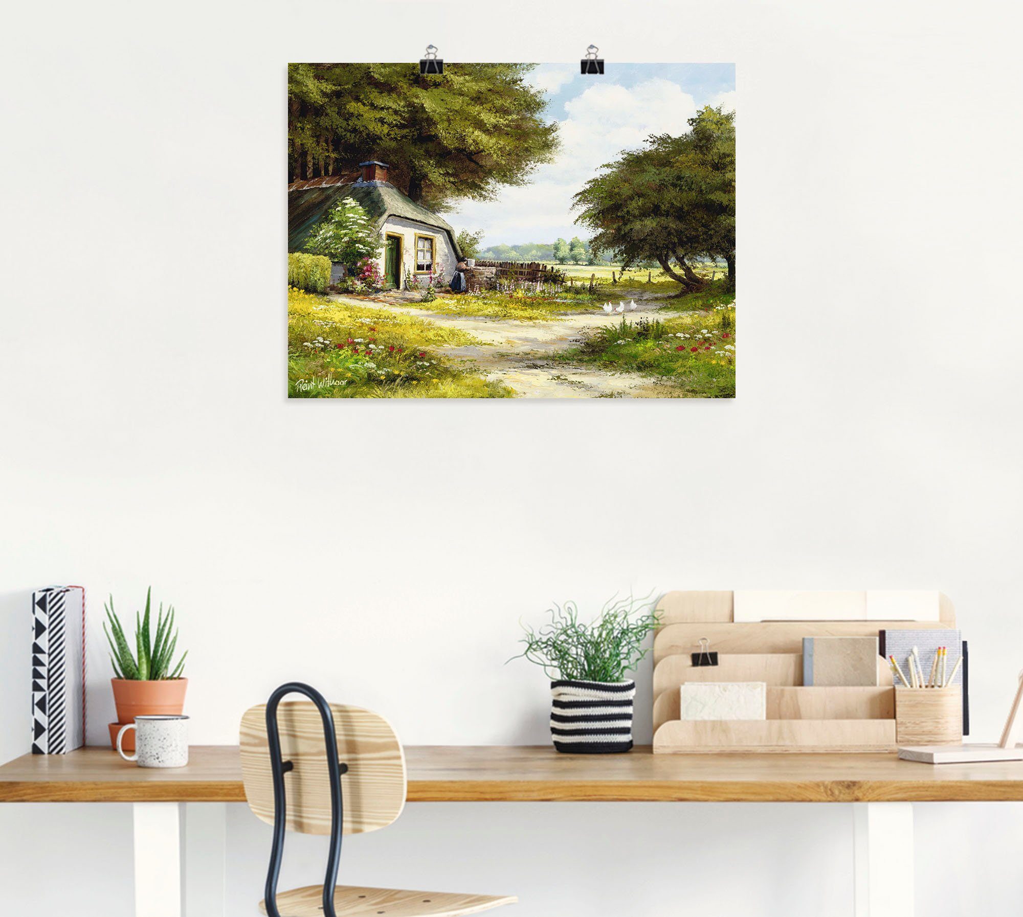 Artland Artprint Boerderij als artprint op linnen, poster in verschillende formaten maten