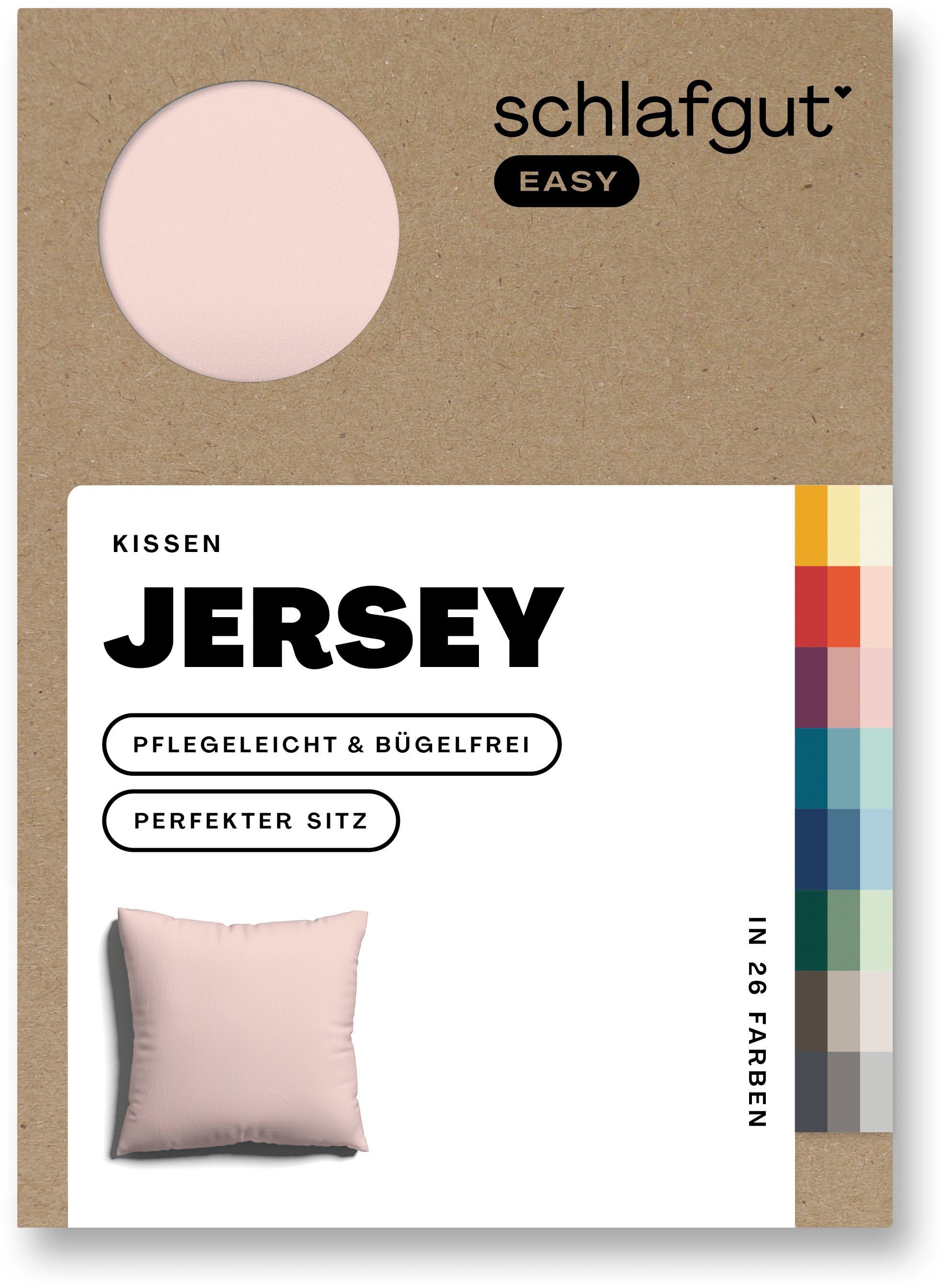 Schlafgut Kussenovertrek EASY jersey Kussenhoes met rits, zacht en absorberend, kussenhoes (1 stuk)